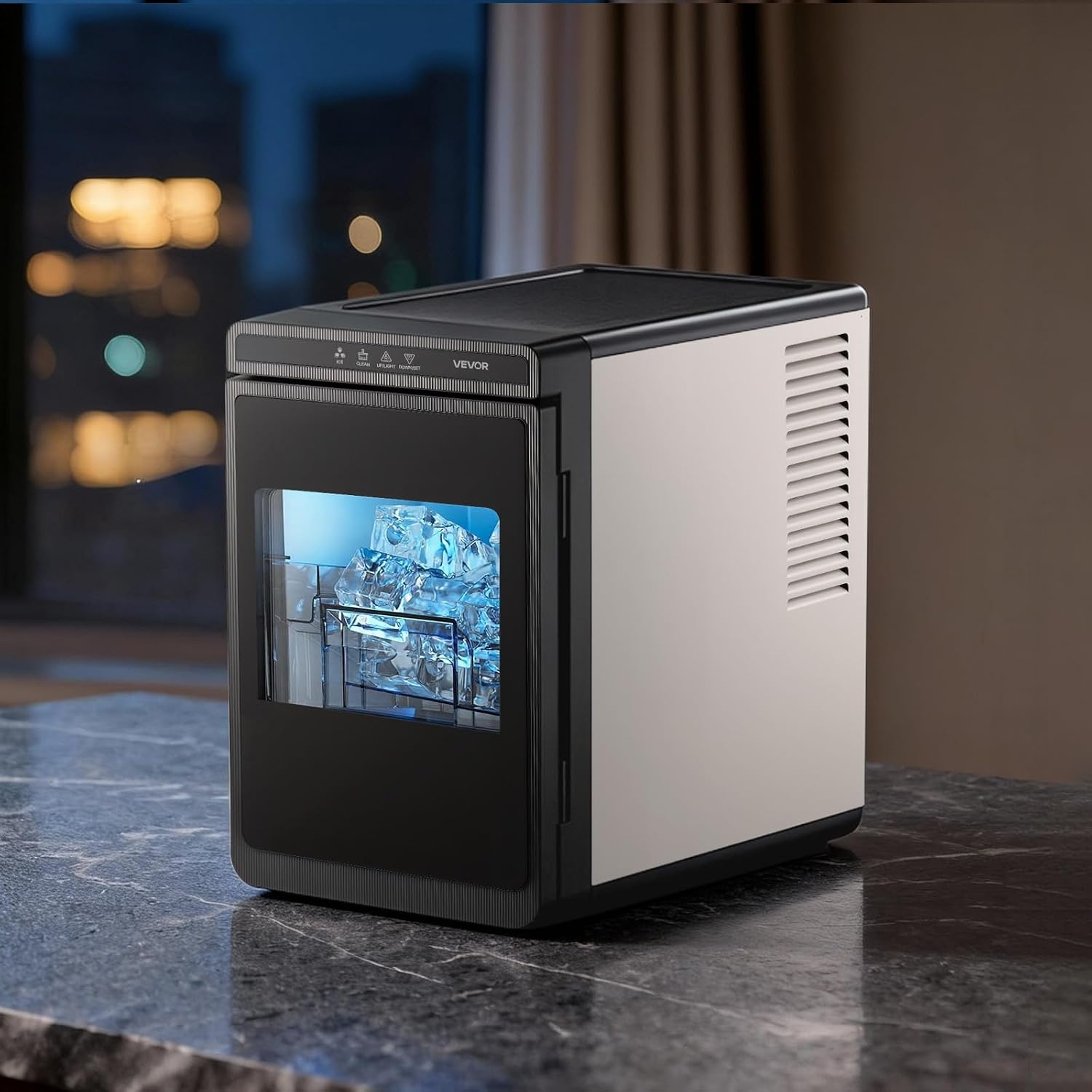 image:imageVEVOR 16 Clear Ice Cube Maker 3 Square Ice Ready in 2535 Mins 108 PcsDay 24H Timer Ice Maker Countertop for Cocktails Whiskey amp Bourbon22lbs24H