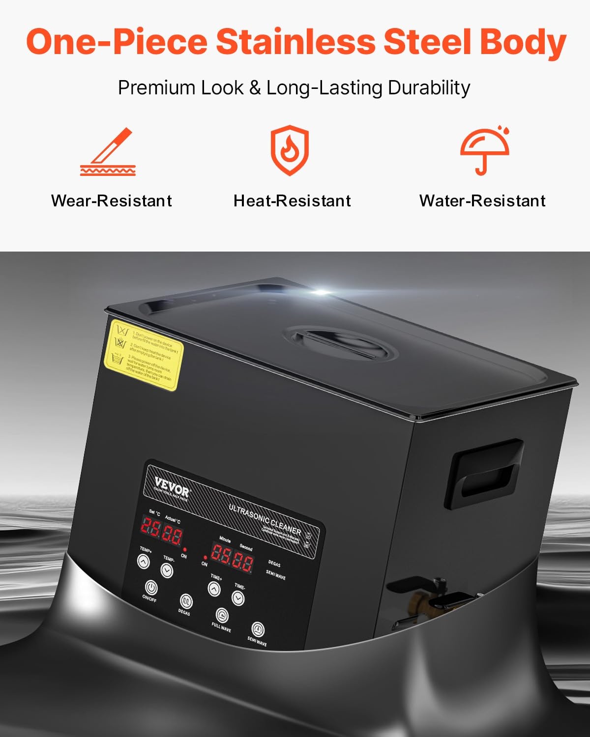 image:imageVEVOR 2L Ultra Sonic Cleaner 60W Digital Sonic Cleaning Machine with Gentle Mode amp Upgraded Degassing 40kHz Ultrasound Cleaner Machine with Heater amp Timer for Jewelry Glasses Tools Retainer10l