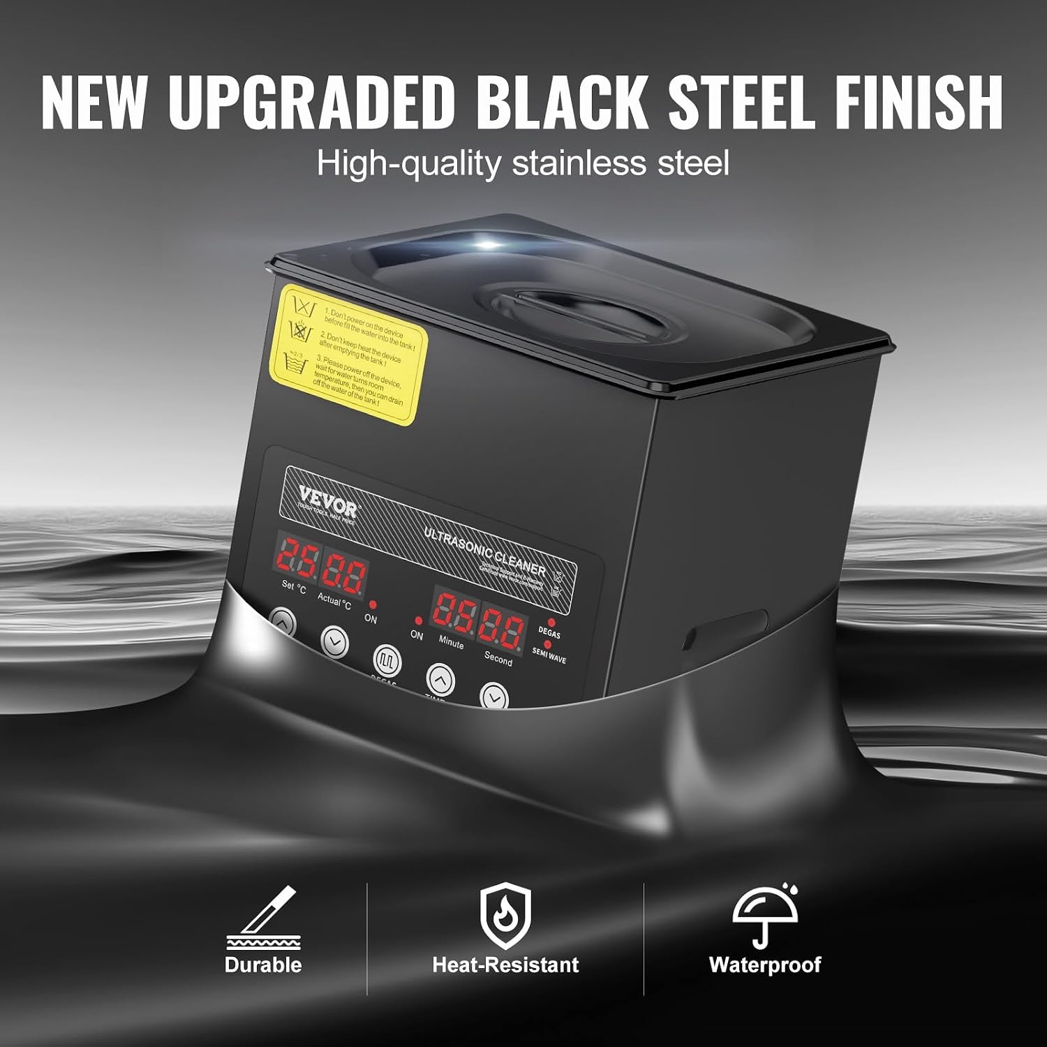 image:imageVEVOR 2L Ultra Sonic Cleaner 60W Digital Sonic Cleaning Machine with Gentle Mode amp Upgraded Degassing 40kHz Ultrasound Cleaner Machine with Heater amp Timer for Jewelry Glasses Tools Retainer2L
