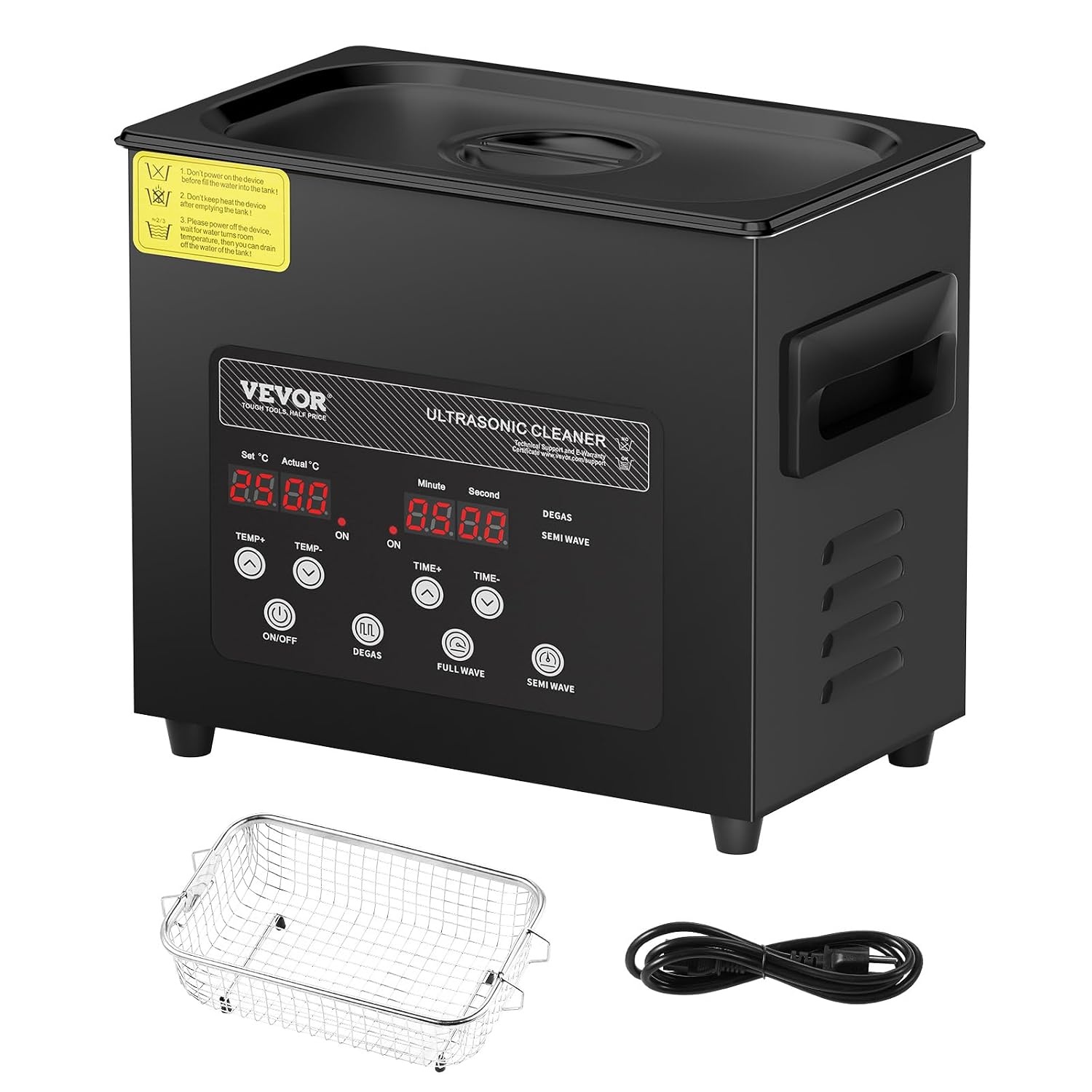 image:imageVEVOR 2L Ultra Sonic Cleaner 60W Digital Sonic Cleaning Machine with Gentle Mode amp Upgraded Degassing 40kHz Ultrasound Cleaner Machine with Heater amp Timer for Jewelry Glasses Tools Retainer3L