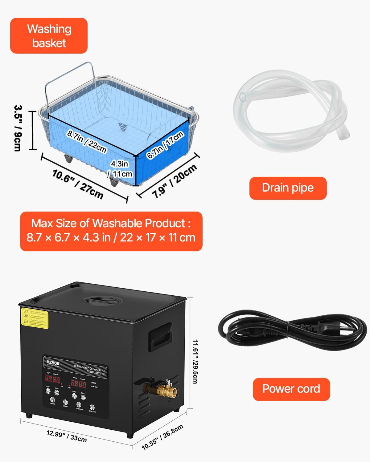 image:imageVEVOR 2L Ultra Sonic Cleaner 60W Digital Sonic Cleaning Machine with Gentle Mode amp Upgraded Degassing 40kHz Ultrasound Cleaner Machine with Heater amp Timer for Jewelry Glasses Tools Retainer10l