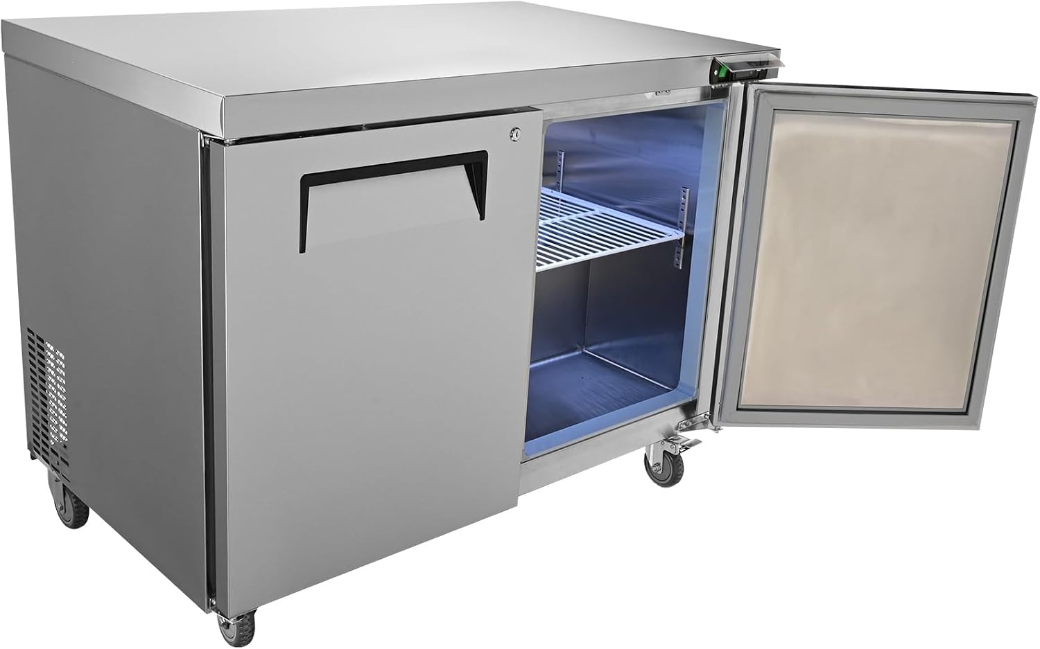 image:imageVEVOR 60W Commercial Refrigerator 154 Cu Ft Sandwich Prep Refrigerated Table Mega Top Food Prep Fridge with 24 Pans and Cutting Board Stainless Steel Salad Prep Cooler for Restaurant Food Truck48W Worktop Refrigerator
