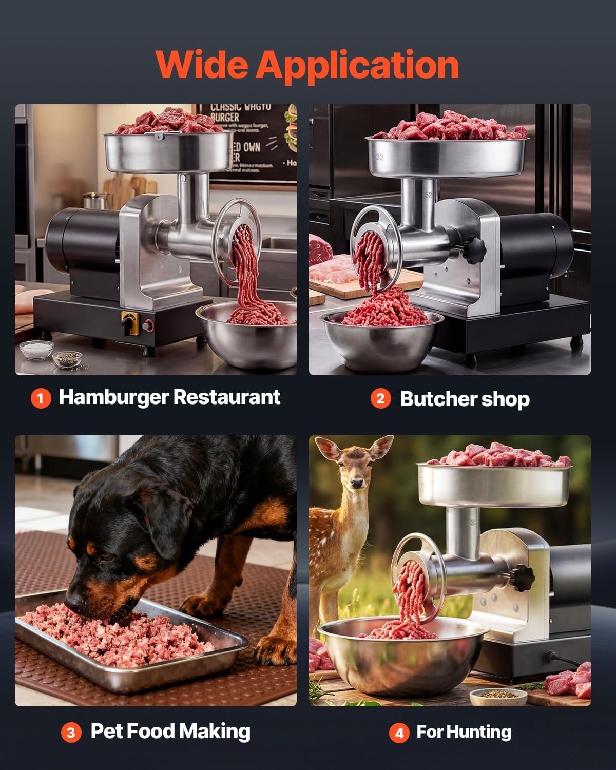image:imageVEVOR 661 LbsHour800 W Machine 15 HP Electric Mincer with 2 Grinding Plates Sausage Kit Set Meat Grinder Heavy Duty Home Kitchen amp Commercial Use Red 800 W32 21 Lbsmin
