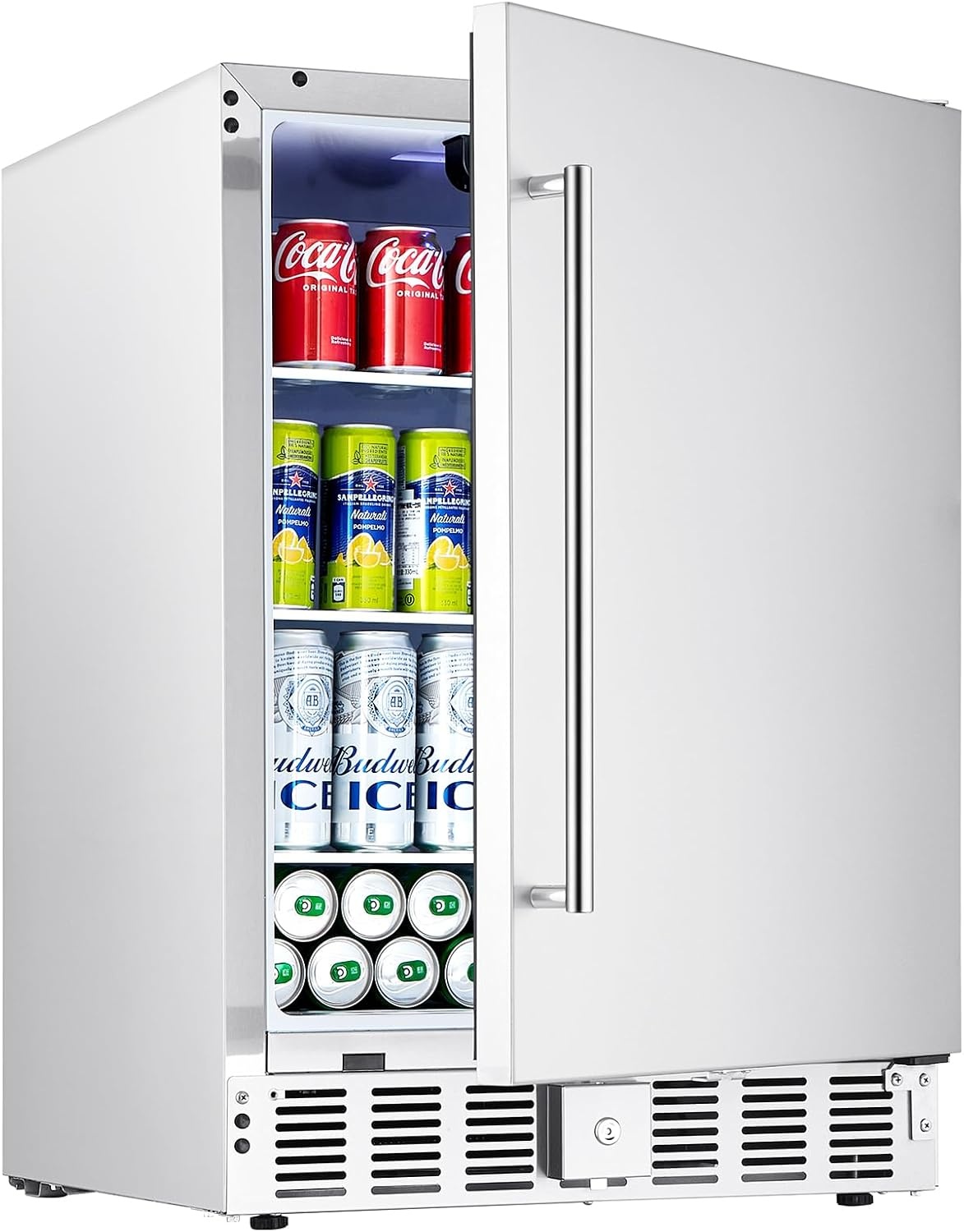 image:imageVEVOR Back Bar Cooler 74 Cu Ft Commercial Beverage Refrigerator Under Counter Bar Fridge with 2 Glass Doors LED Lighting Shelves LowE Glass Display Cooler for Beer Soda Wine Drinks53 Cuft Hinged Door