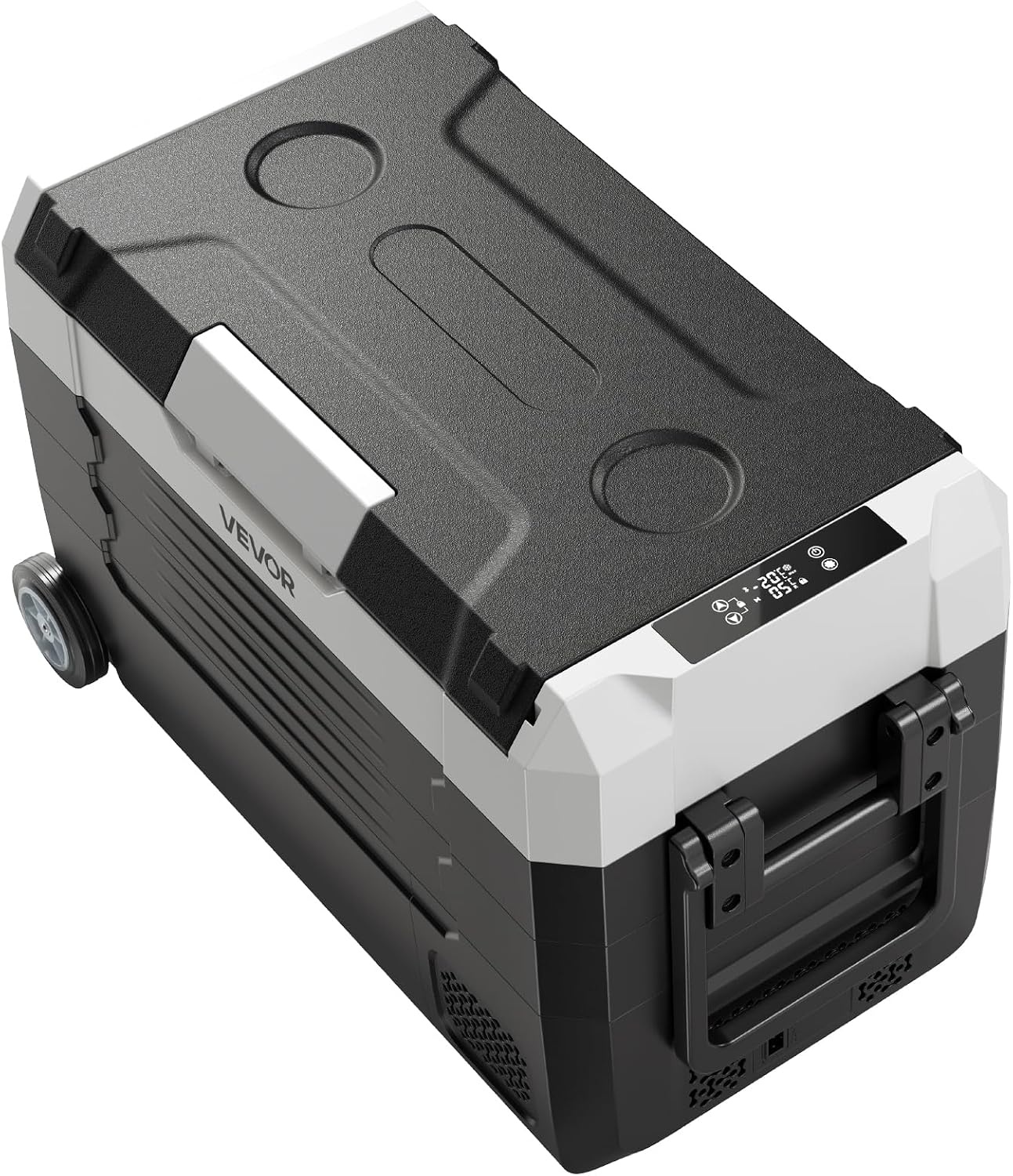 image:imageVEVOR Car Refrigerator DC 1224V AC100240V Compressor Electric Cooler 4F to 68F Truck Refrigerator with APP Control Wheels amp Dual Zone 58 QT Cars Cooler for RVs Boats Camping Fishing37QT
