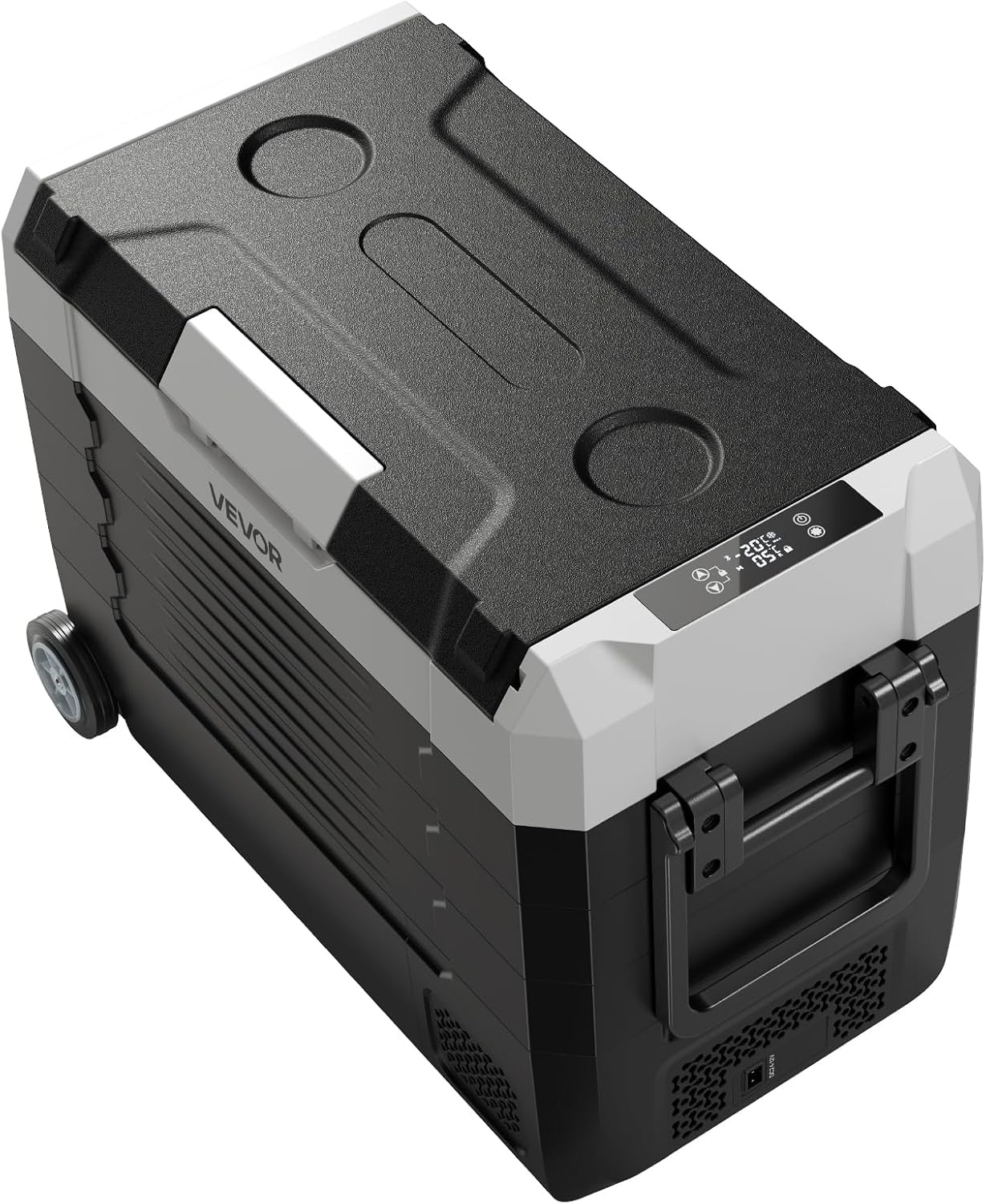 image:imageVEVOR Car Refrigerator DC 1224V AC100240V Compressor Electric Cooler 4F to 68F Truck Refrigerator with APP Control Wheels amp Dual Zone 58 QT Cars Cooler for RVs Boats Camping Fishing48QT