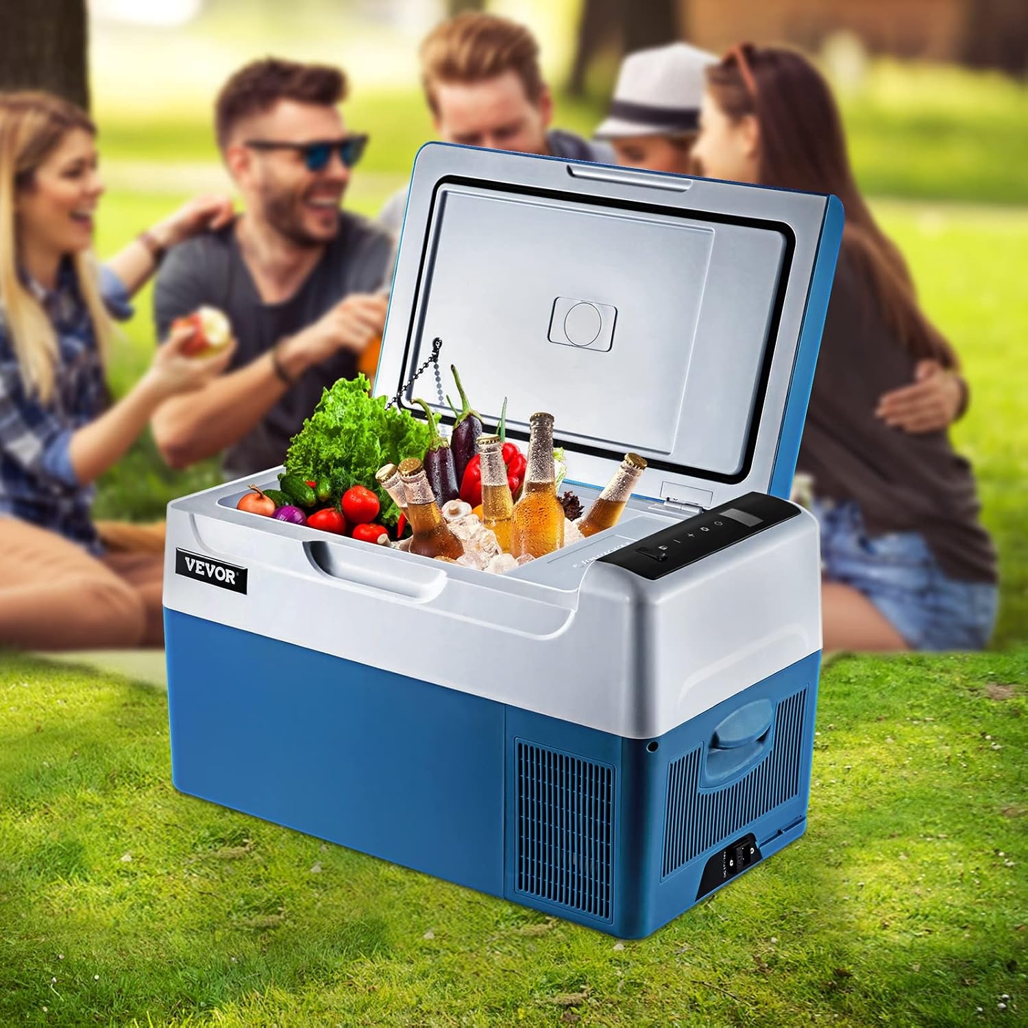 image:imageVEVOR Car Refrigerator DC 1224V AC100240V Compressor Electric Cooler 4F to 68F Truck Refrigerator with APP Control Wheels amp Dual Zone 58 QT Cars Cooler for RVs Boats Camping Fishing23QT