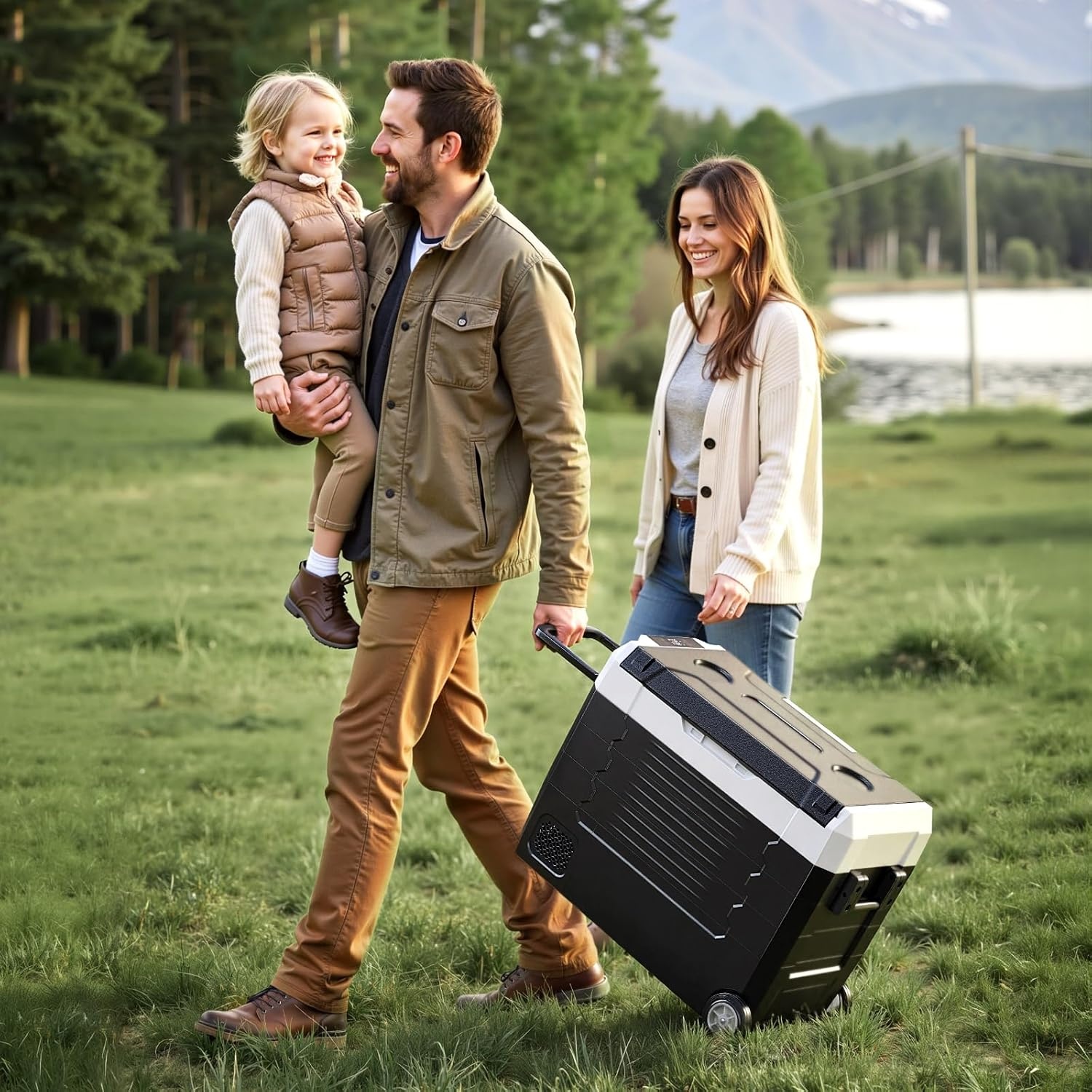 image:imageVEVOR Car Refrigerator DC 1224V AC100240V Compressor Electric Cooler 4F to 68F Truck Refrigerator with APP Control Wheels amp Dual Zone 58 QT Cars Cooler for RVs Boats Camping Fishing48QT