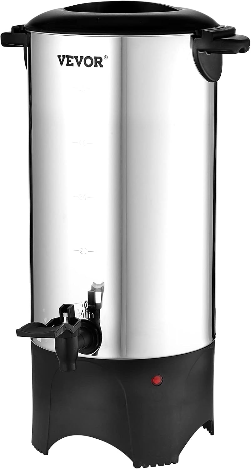 image:imageVEVOR Commercial Coffee Urn 50 Cups75L Stainless Steel Large Coffee Dispenser 1000W 110V Electric Coffee Maker Urn For Quick Brewing Hot Water Urn with Detachable Power Cord for Easy Cleaning50 Cups