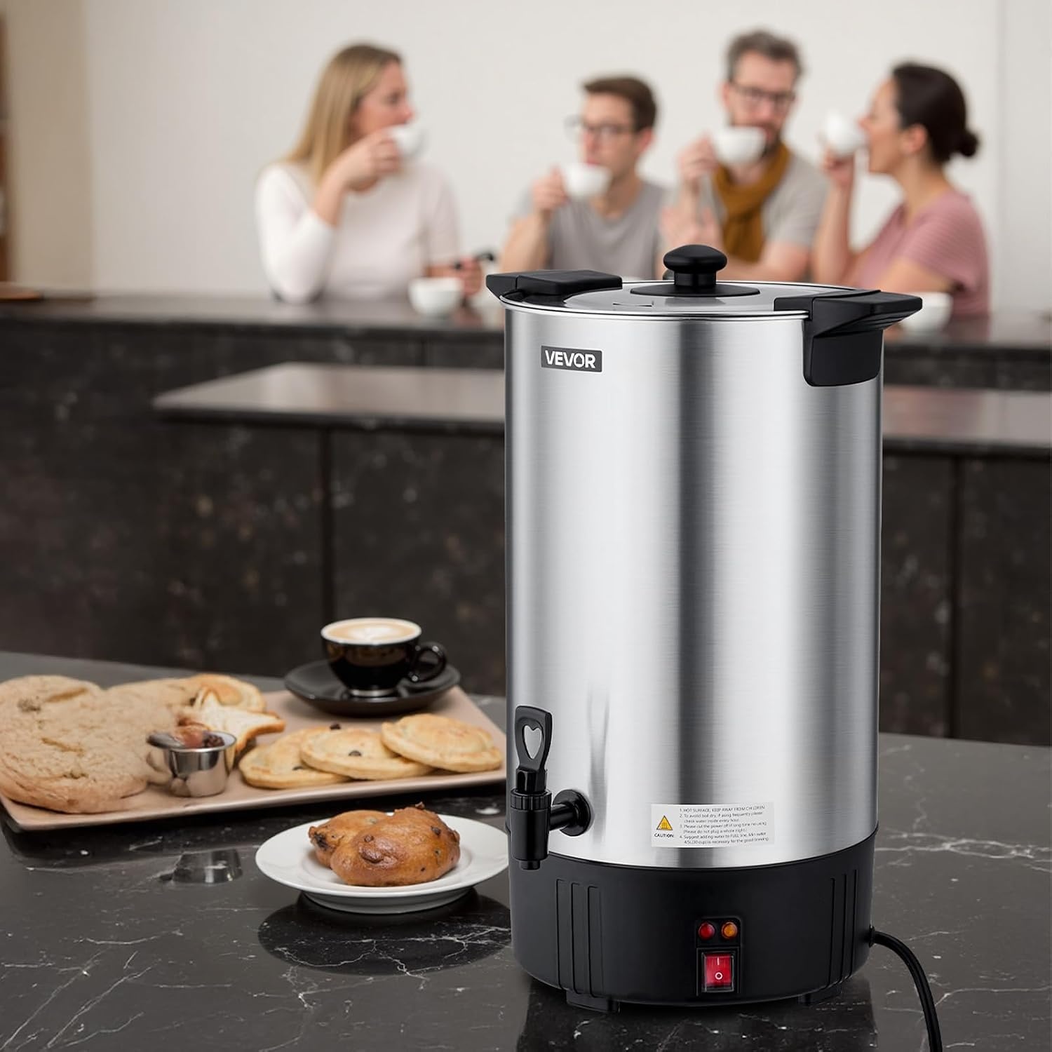 image:imageVEVOR Commercial Coffee Urn 60 Cup 9 L Hot Beverage Dispenser with Dripless Faucet QuickBrewing Stainless Steel Large Commercial Coffee Maker for Catering Business Party Church amp Restaurant100Cups