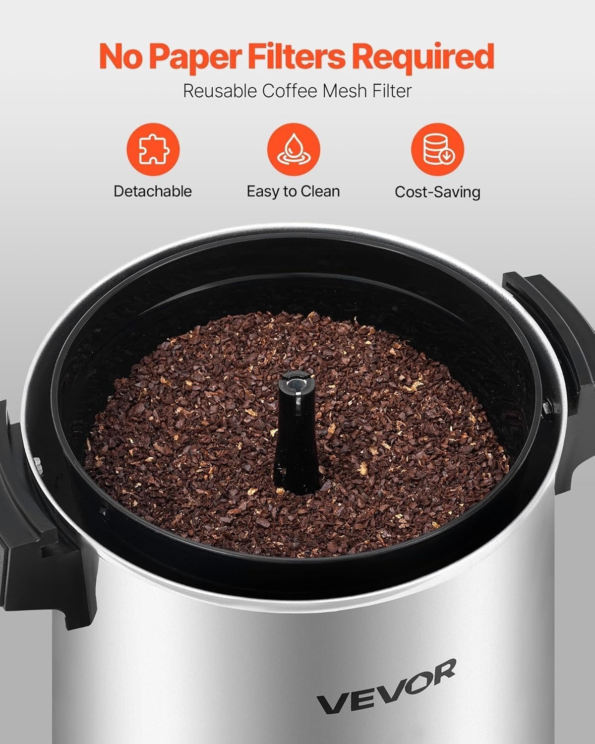 image:imageVEVOR Commercial Coffee Urn 60 Cup 9 L Hot Beverage Dispenser with Dripless Faucet QuickBrewing Stainless Steel Large Commercial Coffee Maker for Catering Business Party Church amp Restaurant30Cups