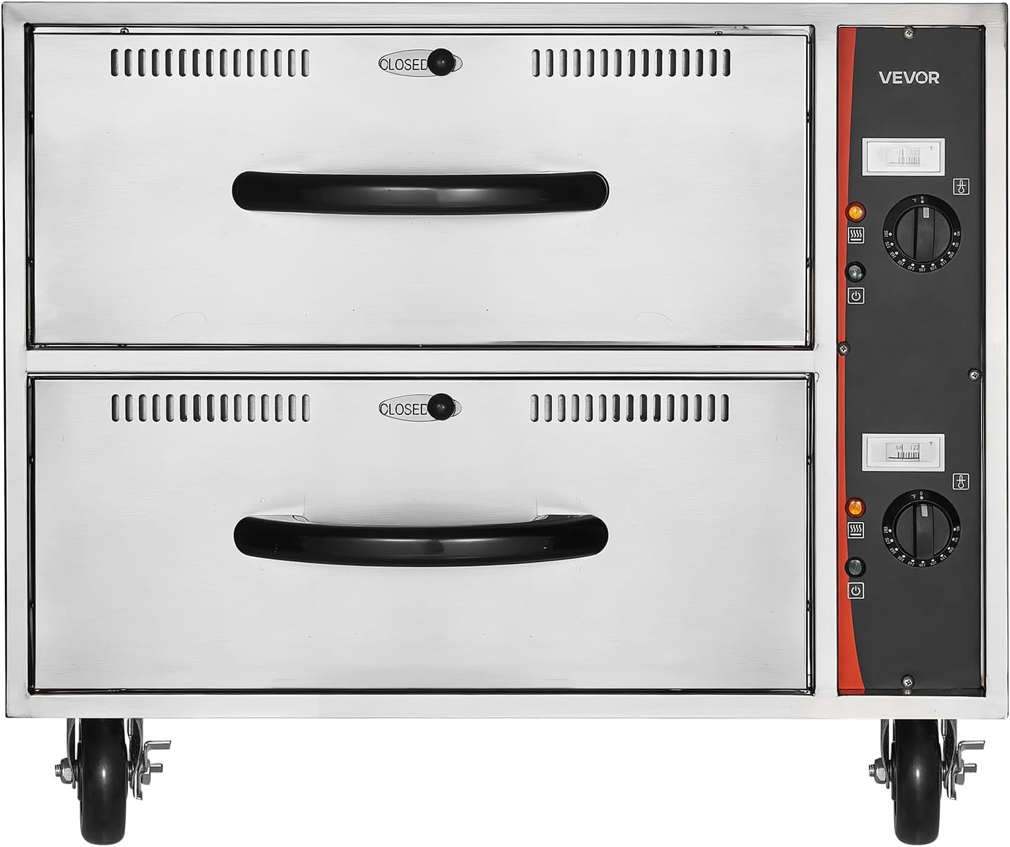 image:imageVEVOR Commercial Electric Drawer Warmer ThreeDrawer Stainless Steel Food Warmer Freestanding Standard Warming Drawer Cabinet 85F185F Wide Temperature Range for Restaurant Hotel Buffet Bakery2913 x 2346 x 2559 in