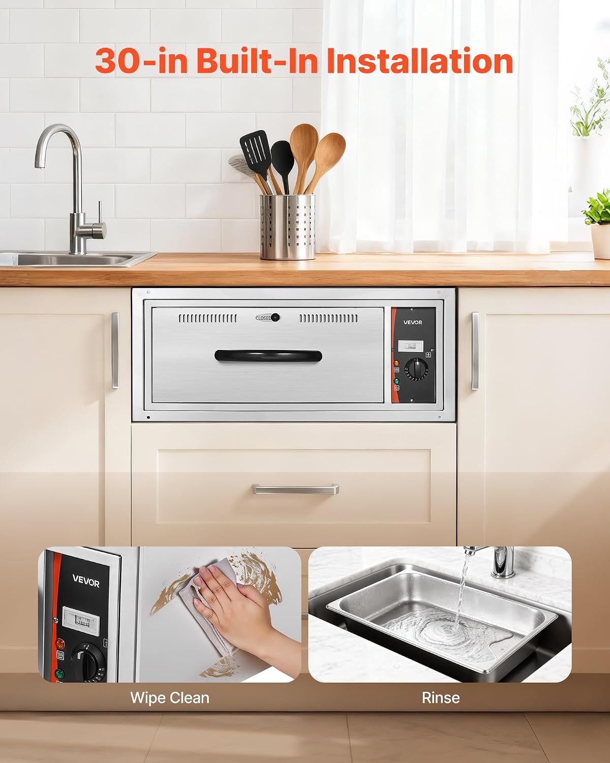 image:imageVEVOR Commercial Electric Drawer Warmer ThreeDrawer Stainless Steel Food Warmer Freestanding Standard Warming Drawer Cabinet 85F185F Wide Temperature Range for Restaurant Hotel Buffet Bakery3150 x 2362 x 1315 in