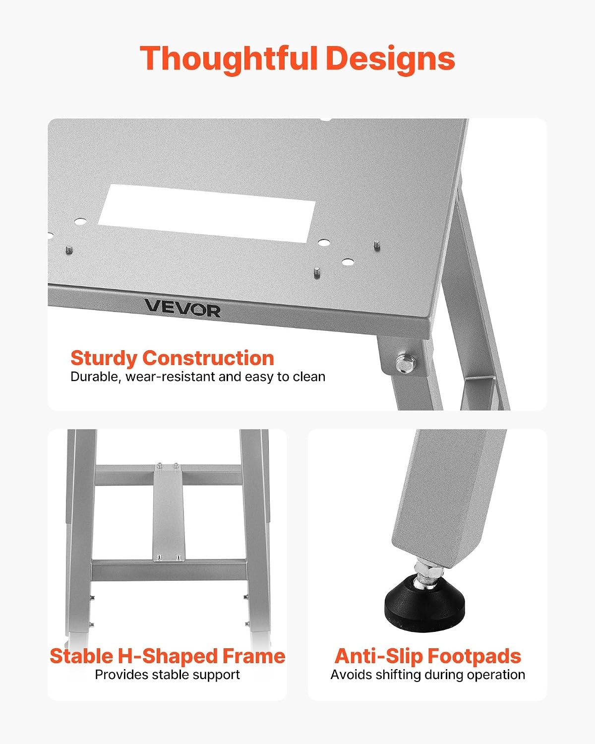image:imageVEVOR Commercial Electric Meat Bandsaw 1100W Bone Sawing Machine with 124 x 181 Workbench 043 Cutting Thickness 7 Extra Replacement Blades for Cutting Bone Frozen Meat Pork Beef amp RibsBandsaw Stand