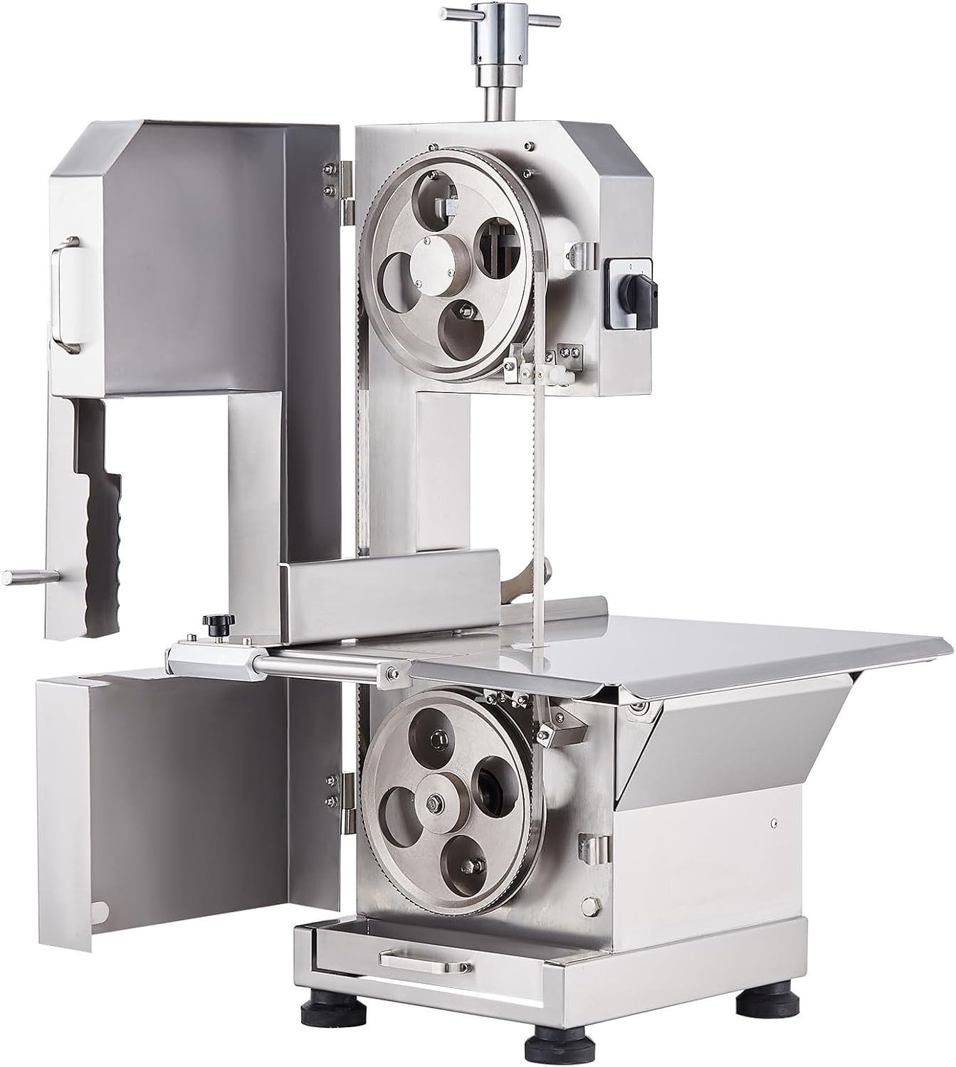 image:imageVEVOR Commercial Electric Meat Bandsaw 1100W Bone Sawing Machine with 124 x 181 Workbench 043 Cutting Thickness 7 Extra Replacement Blades for Cutting Bone Frozen Meat Pork Beef amp RibsCountertop 2200W