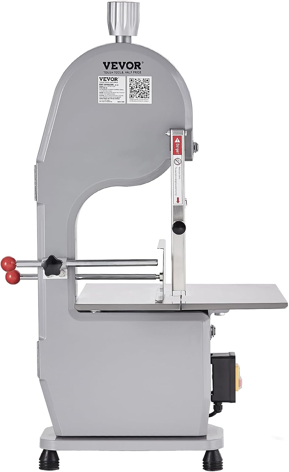 image:imageVEVOR Commercial Electric Meat Bandsaw 1100W Bone Sawing Machine with 124 x 181 Workbench 043 Cutting Thickness 7 Extra Replacement Blades for Cutting Bone Frozen Meat Pork Beef amp RibsCountertop 1100W
