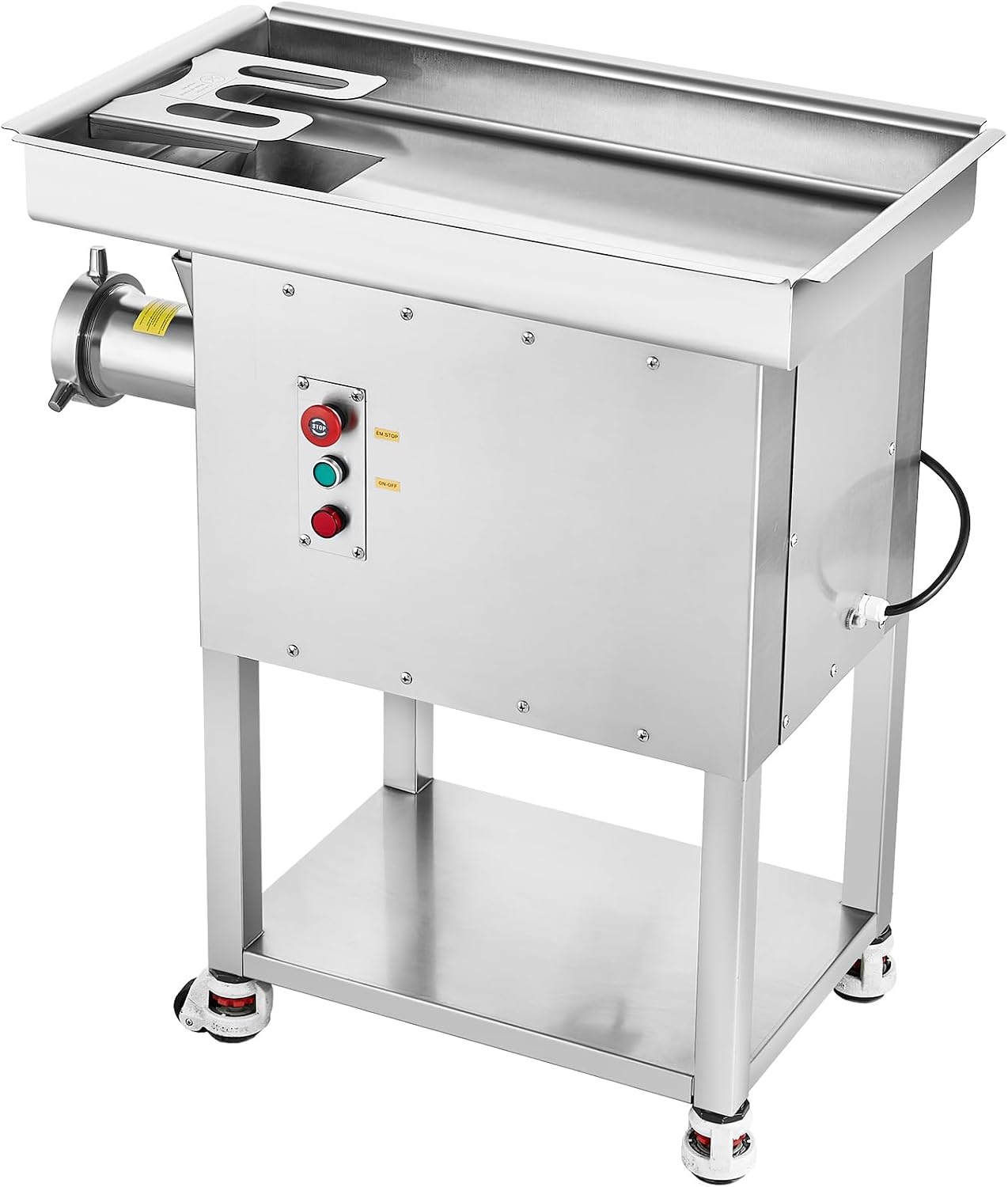 image:imageVEVOR Commercial Electric Meat Grinder 22 LbMin Cabinet Meat Grinder 2200W Industrial Grinder with Blade Grinding Plate Sausage Maker Stainless Steel Meat Mincer Machine for Kitchen Restaurant32 22 LbMin