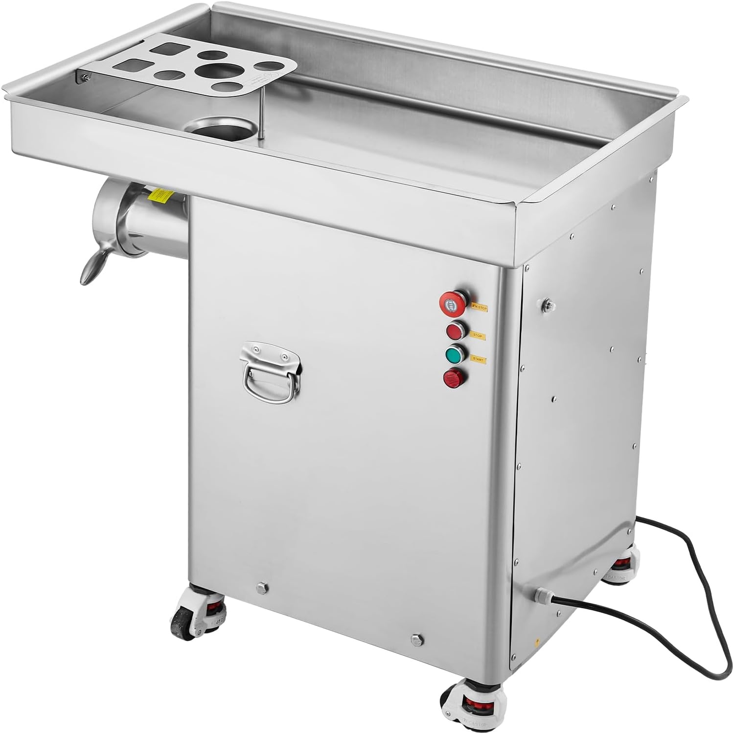 image:imageVEVOR Commercial Electric Meat Grinder 22 LbMin Cabinet Meat Grinder 2200W Industrial Grinder with Blade Grinding Plate Sausage Maker Stainless Steel Meat Mincer Machine for Kitchen Restaurant42 367LbMin