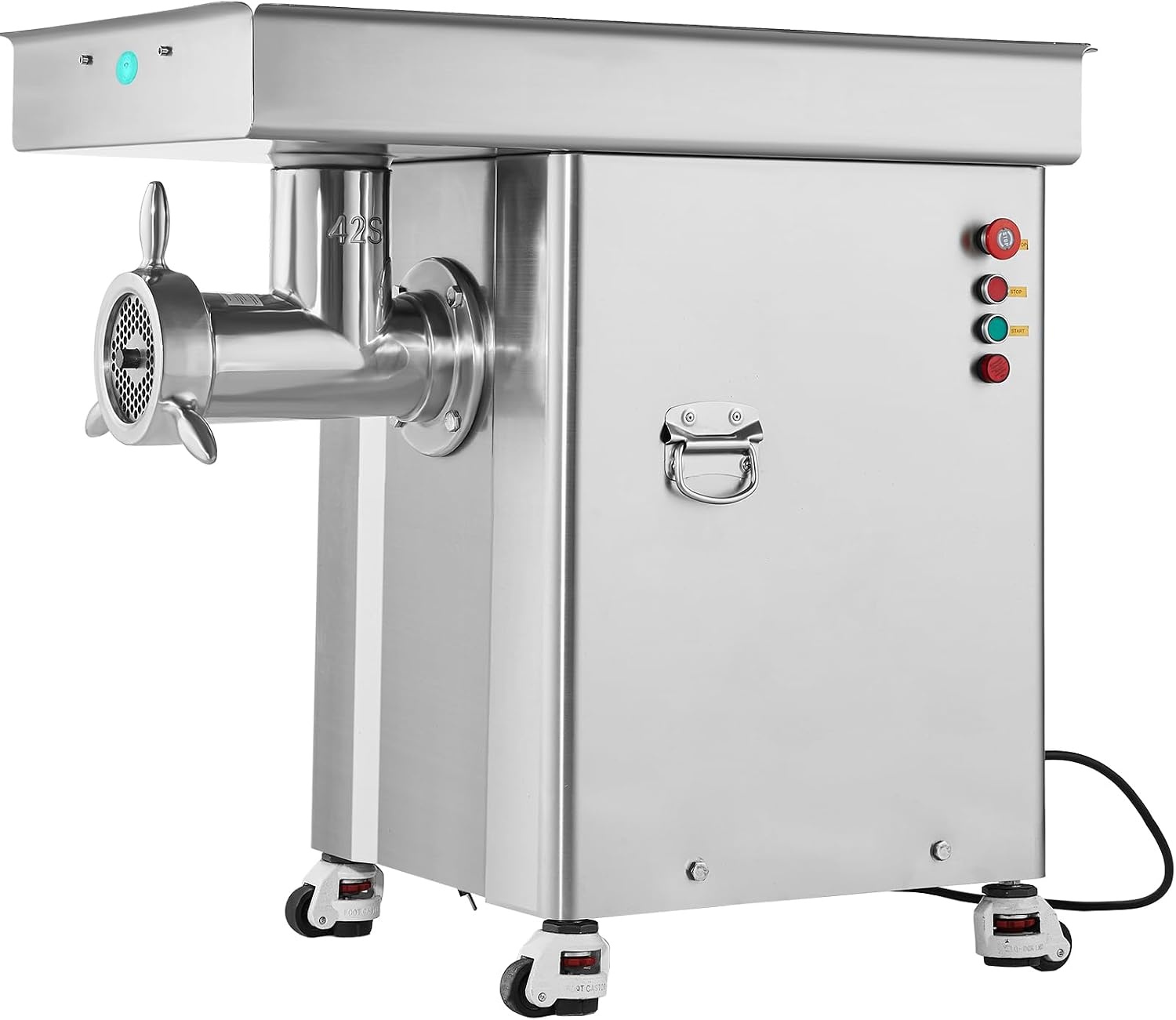 image:imageVEVOR Commercial Electric Meat Grinder 22 LbMin Cabinet Meat Grinder 2200W Industrial Grinder with Blade Grinding Plate Sausage Maker Stainless Steel Meat Mincer Machine for Kitchen Restaurant42 367LbMin