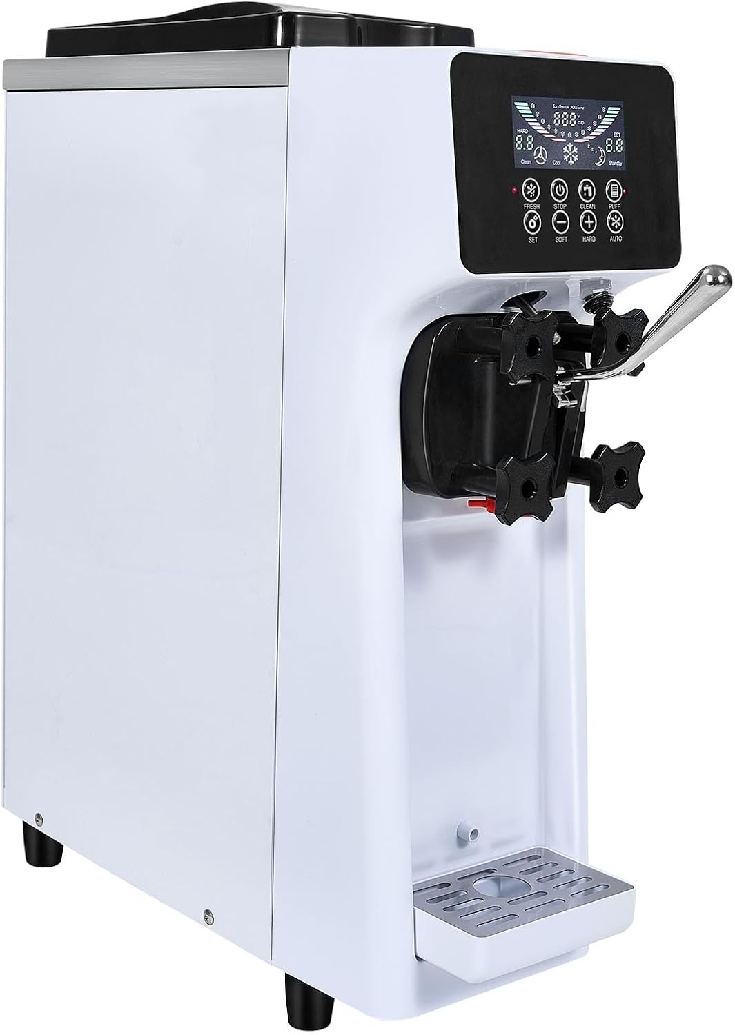 image:imageVEVOR Commercial Ice Cream Machine 106 QTH Yield 1000W Soft Serve Countertop Ice Cream Maker Single Flavor 4L Hopper amp 16L Cylinder LCD Display Auto Clean PreCooling Restaurant Snack Bar