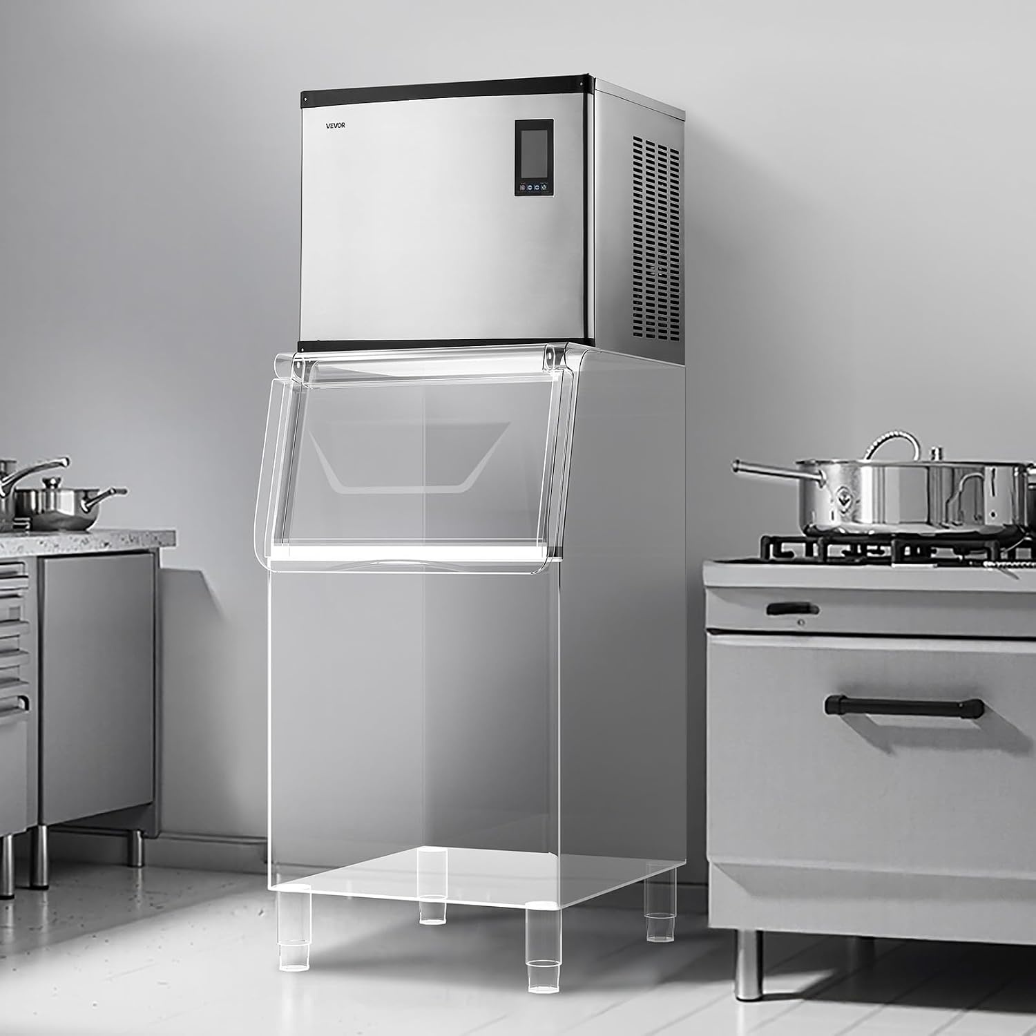 image:imageVEVOR Commercial Ice Maker Machine Head 300 LbsDay Stainless Steel Ice Machine with Scheduled IceMaking SelfCleaning Adjustable Thickness Ideal for Restaurant Bar Cafe Hotel Head Only1000LBS24H