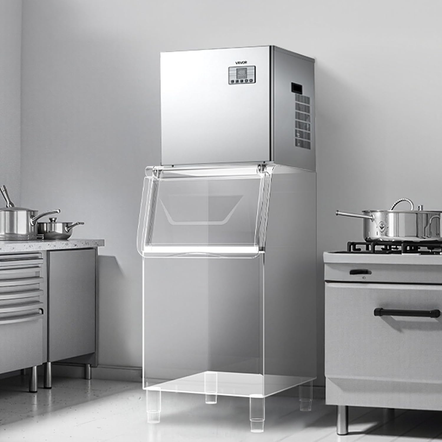 image:imageVEVOR Commercial Ice Maker Machine Head 300 LbsDay Stainless Steel Ice Machine with Scheduled IceMaking SelfCleaning Adjustable Thickness Ideal for Restaurant Bar Cafe Hotel Head Only550LBS24HFT