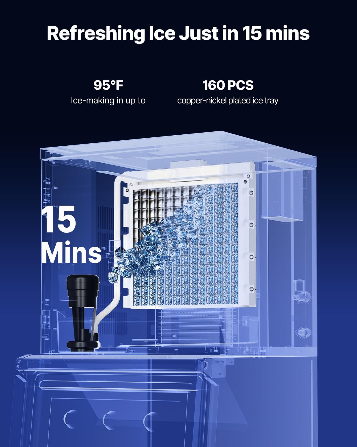 image:imageVEVOR Commercial Ice Maker Machine Head 300 LbsDay Stainless Steel Ice Machine with Scheduled IceMaking SelfCleaning Adjustable Thickness Ideal for Restaurant Bar Cafe Hotel Head Only222 x 176 x 20 in
