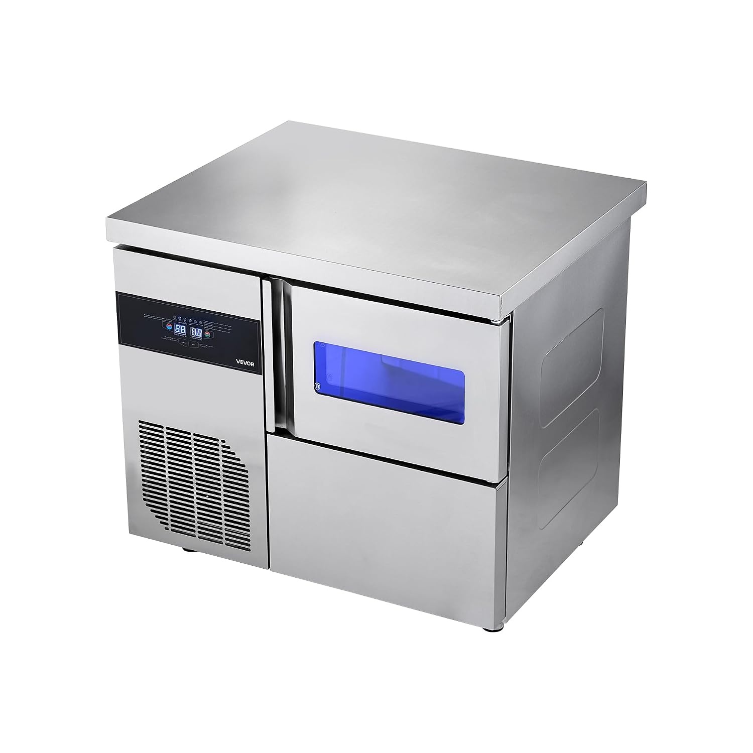 image:imageVEVOR Commercial Ice Maker Machine 132 lbs24H Stainless Steel Ice Machine with Worktop 30 lbs Storage amp 70 CubesCycle SelfCleaning Freestanding IceMaking for Home Bar Office Restaurant Kitchen