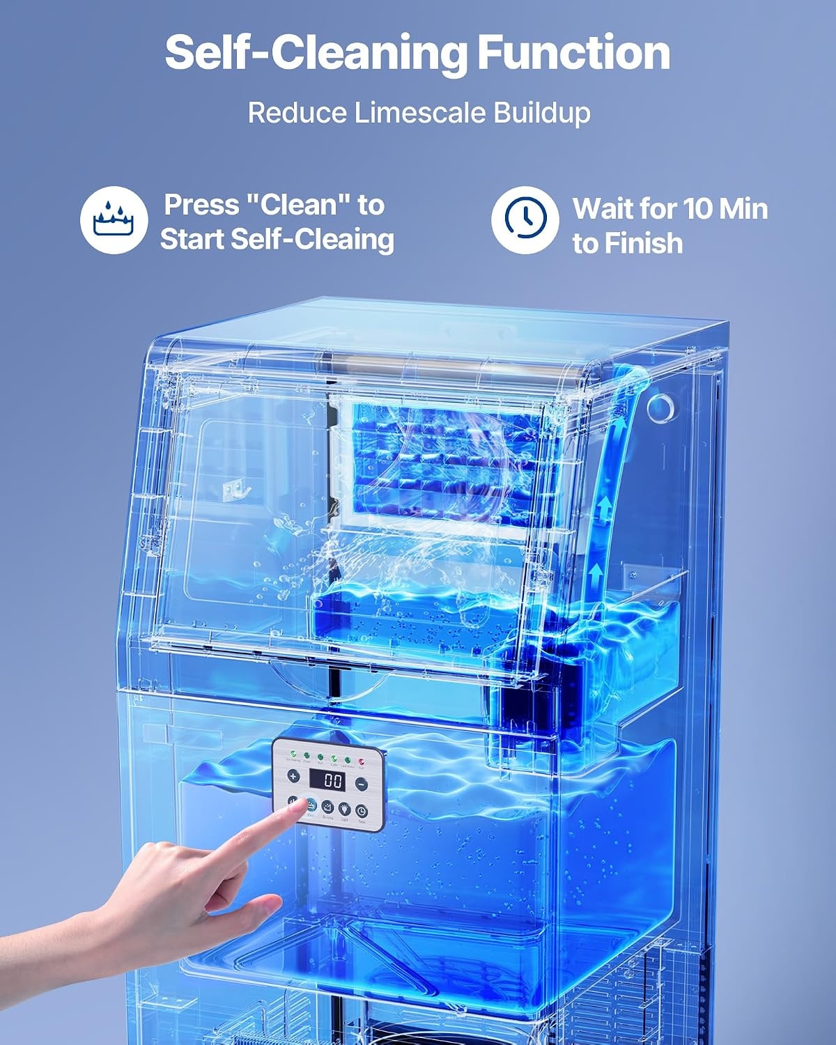 image:imageVEVOR Commercial Ice Maker Machine 80 lbs24h with 6813 lbs Storage Capacity CountertopFreestandingUnder Counter Stainless Steel Ice Maker with LED Display amp SelfCleaning Home Bar Restaurant120lbs24HDual Water Inlet