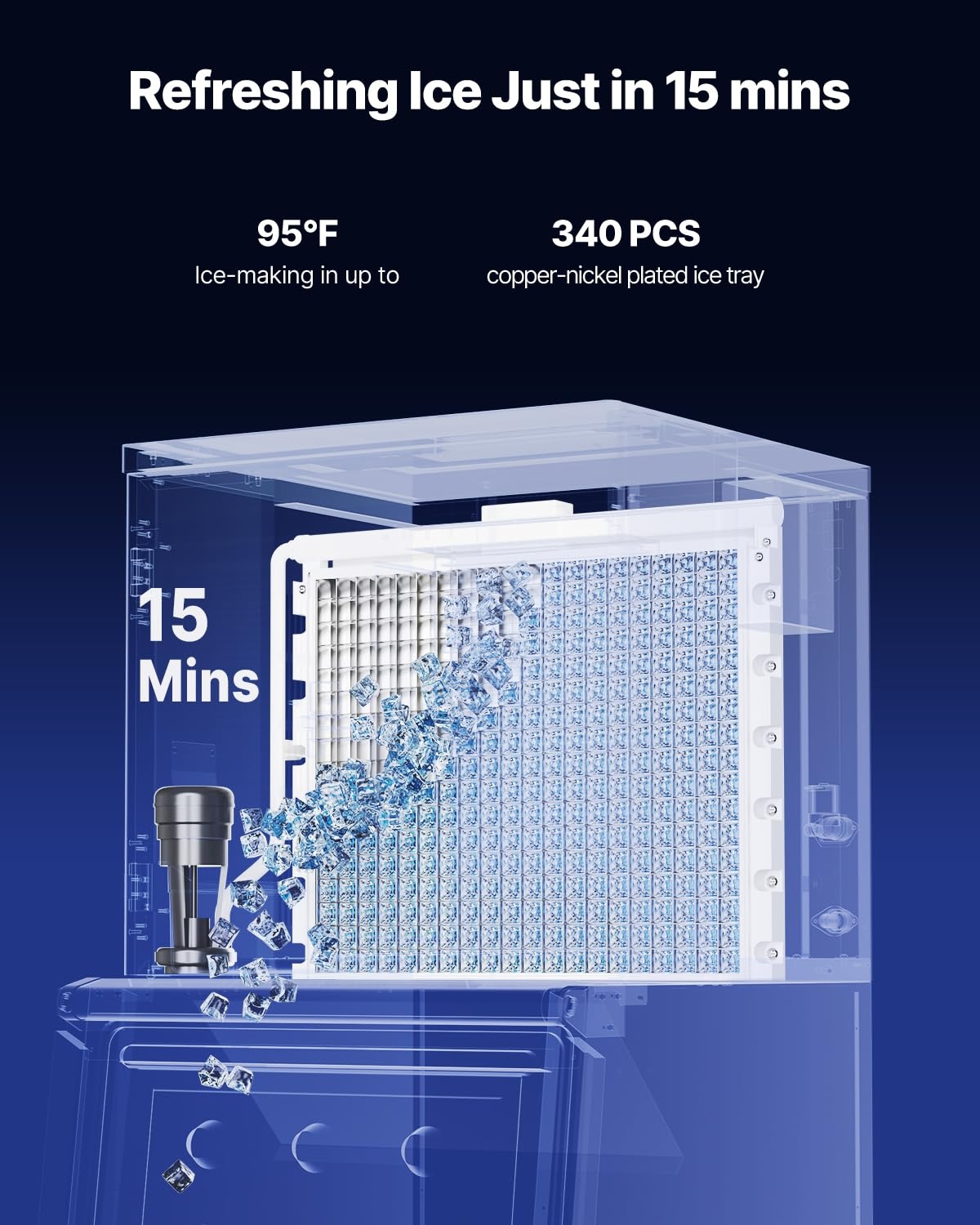 image:imageVEVOR Commercial Ice Maker MachineHead 800 lbs24 h 26 Inch Stainless Steel Industrial Ice Machine SelfCleaning and Scheduled Ice Making Modular Ice Cube Machine for Restaurant Hotel Head Only