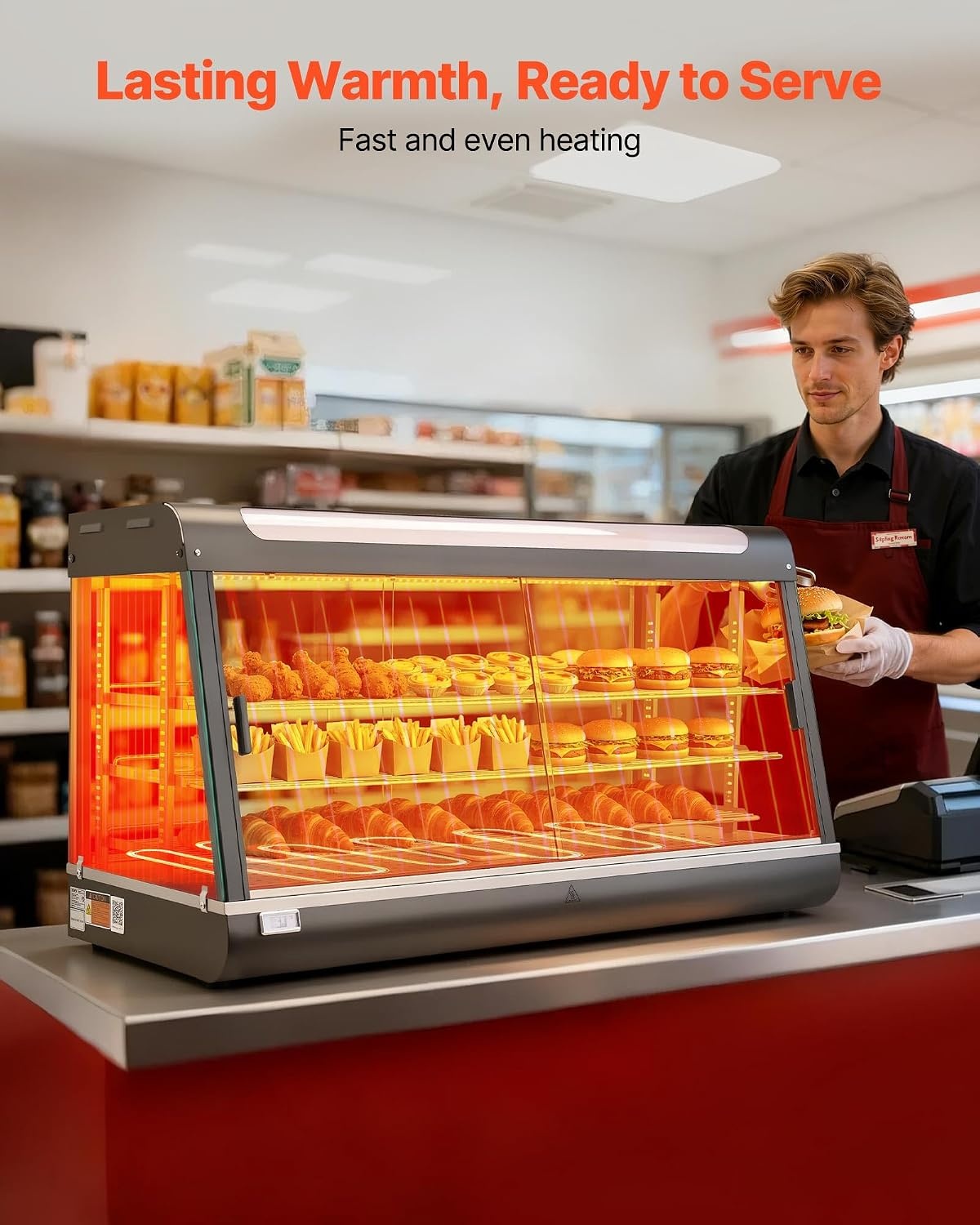 image:imageVEVOR Commercial Nacho Chip Warmer 85QT Chip Warmer Machine with Heating Base and Warming Light Nacho Machine with Deflection Board Stainless Steel for Nacho Chips Popcorn Potato Chips Peanut4724 x 1890 x 2520 in 1200 x 480 x 640 mm