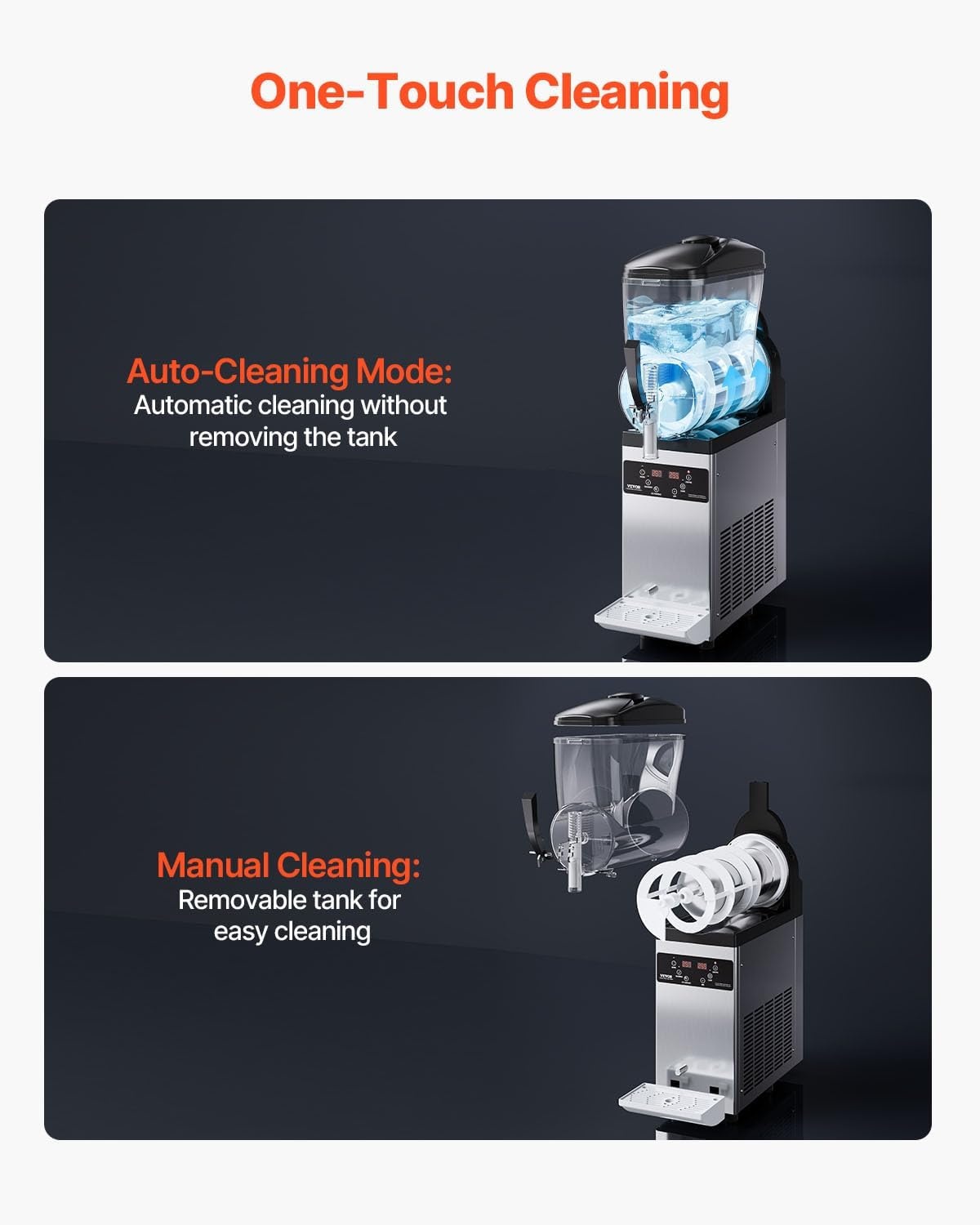 image:imageVEVOR Commercial Slushy Machine 12Lx3 Triple Tank Frozen Drink Machine 144 Cups Stainless Steel Margarita Smoothie Frozen Drink Maker Slushie Maker for Home Party Restaurants Cafe Bars12L