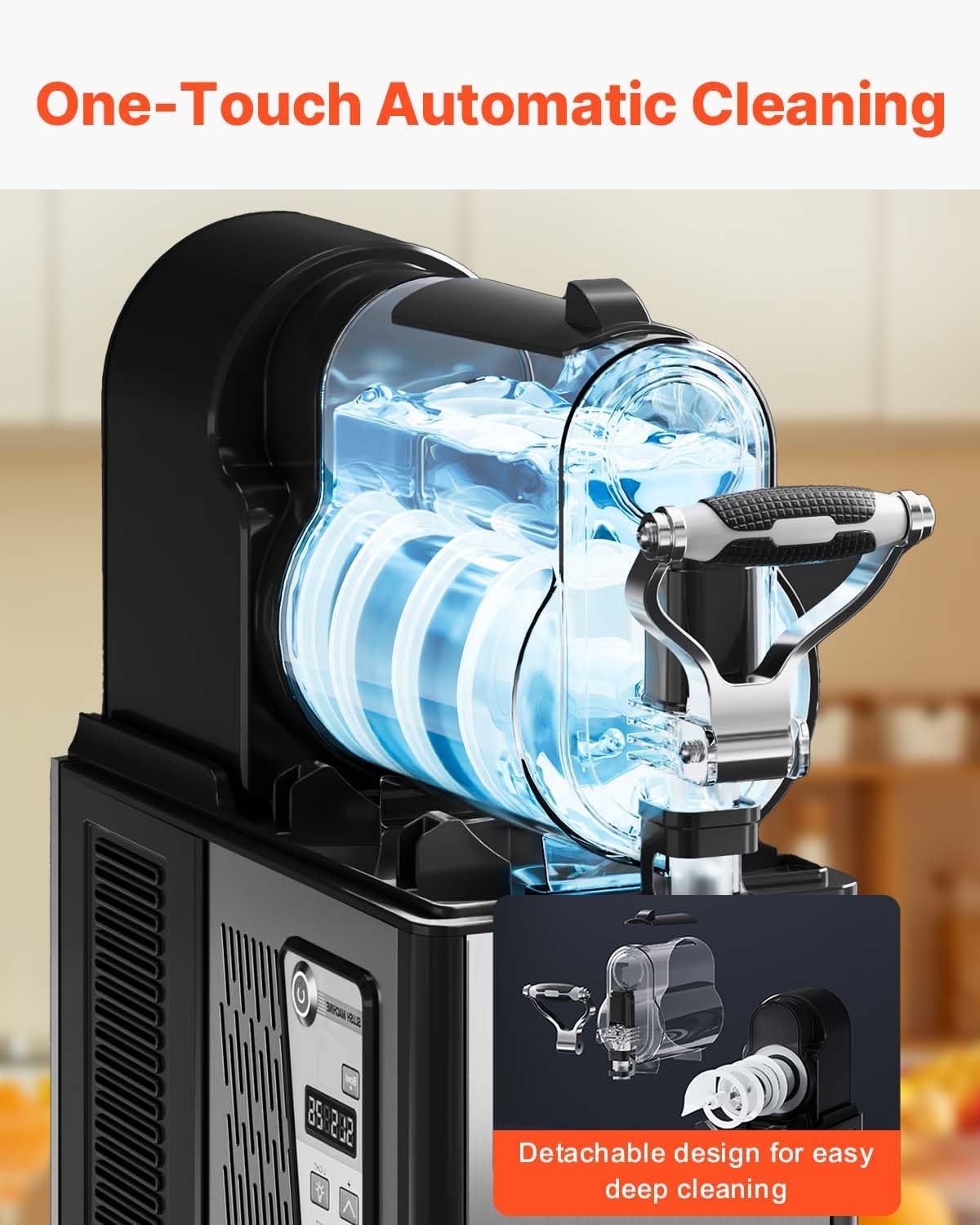 image:imageVEVOR Commercial Slushy Machine 3L1 Single Tank Frozen Beverage Maker 12Cup Stainless Steel Slushie Machine Margarita Frozen Drink Smoothie Maker for Restaurants Bars Cafes and Food Truck08 Gal 3 L
