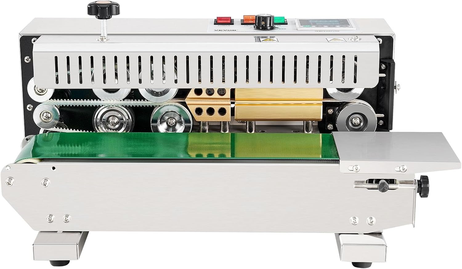 image:imageVEVOR Continuous Bag Band Sealing Machine 024047 in612 mm Seal Width Horizontal Band Sealer Machine with Digital Temperature Control Carbon Steel Bag Sealer for 00208 mm Plastic Bags FilmsStainless Steel