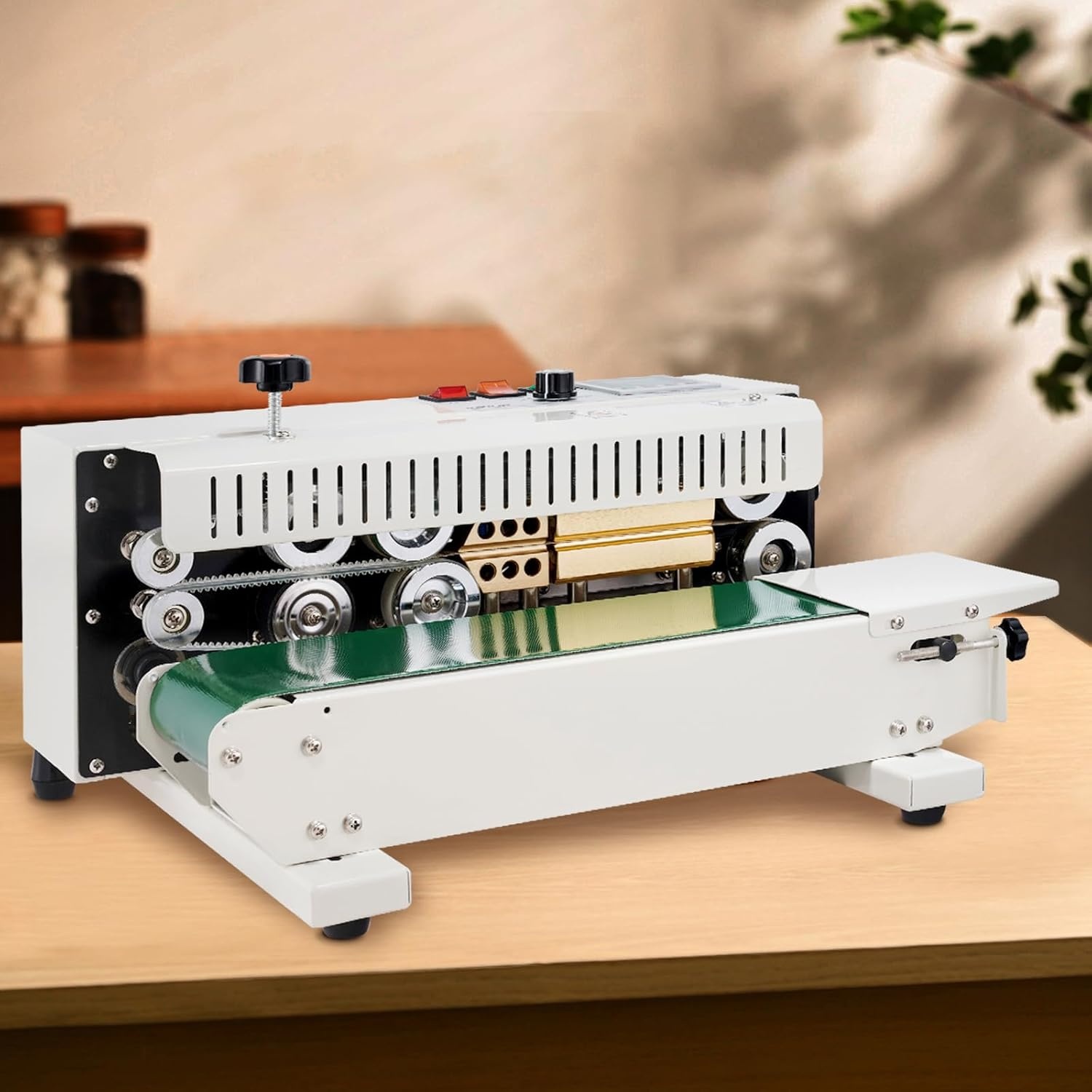 image:imageVEVOR Continuous Bag Band Sealing Machine 024047 in612 mm Seal Width Horizontal Band Sealer Machine with Digital Temperature Control Carbon Steel Bag Sealer for 00208 mm Plastic Bags FilmsBasic