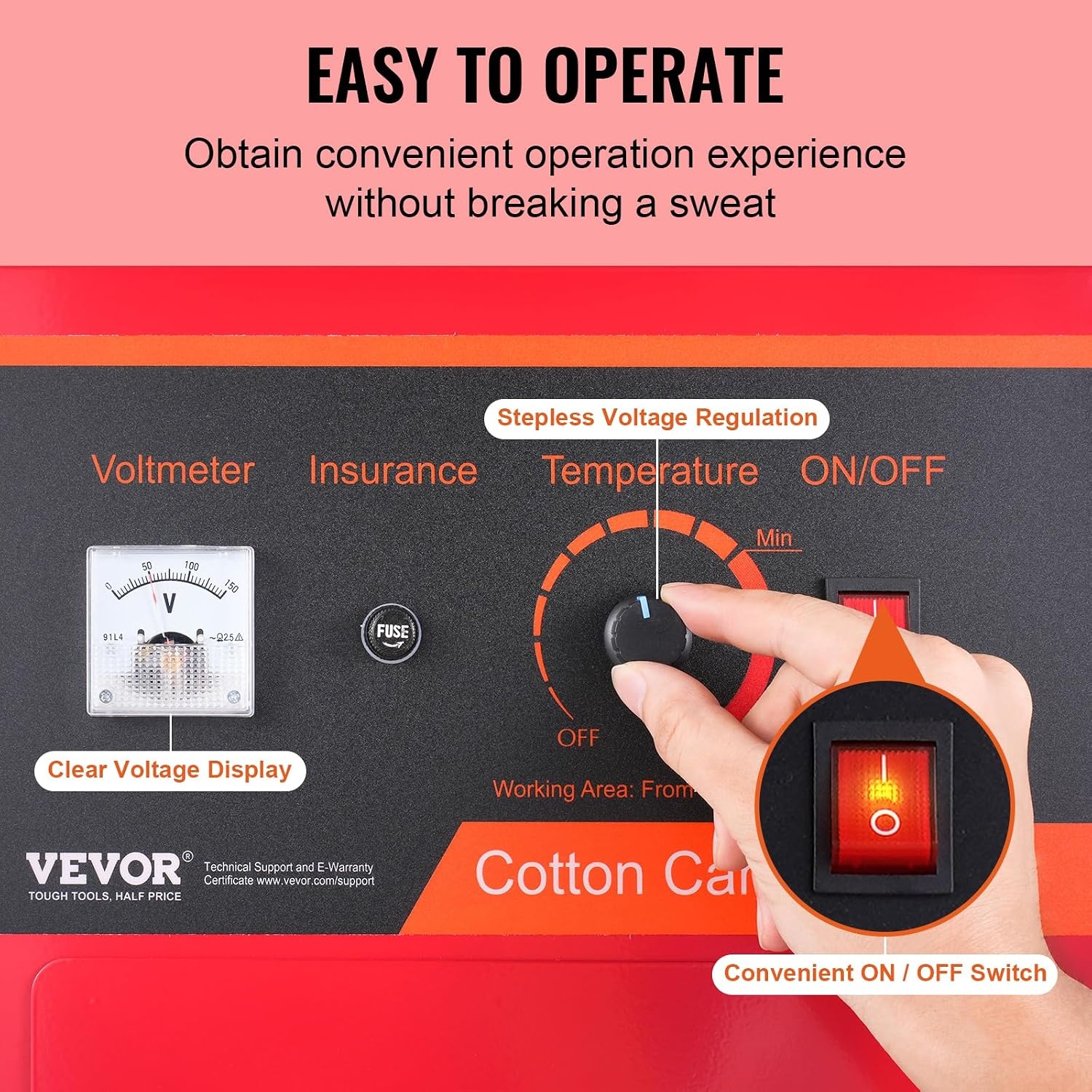 image:imageVEVOR Electric Cotton Candy Machine 1000W Candy Floss Maker Commercial Cotton Candy Machine with Stainless Steel Bowl Sugar Scoop and Drawer Perfect for Home Kids Birthday Family Party BlueRed