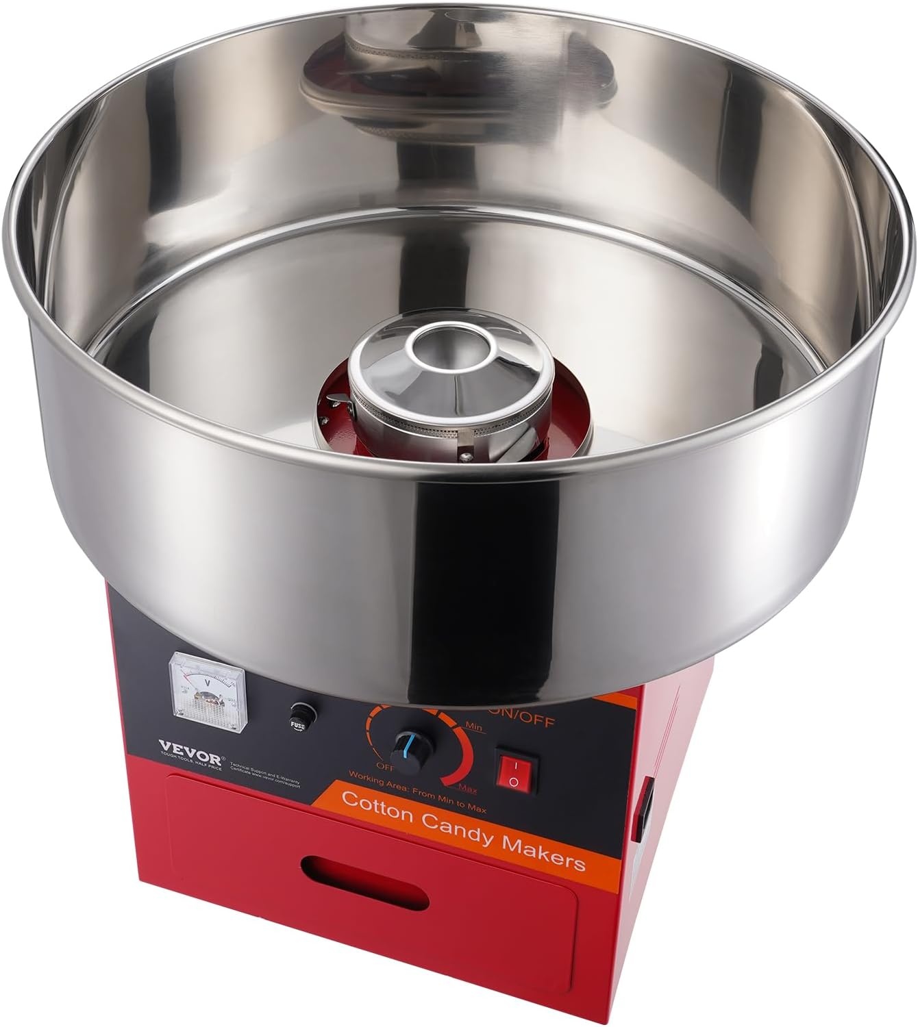 image:imageVEVOR Electric Cotton Candy Machine 1000W Candy Floss Maker Commercial Cotton Candy Machine with Stainless Steel Bowl Sugar Scoop and Drawer Perfect for Home Kids Birthday Family Party BlueRed