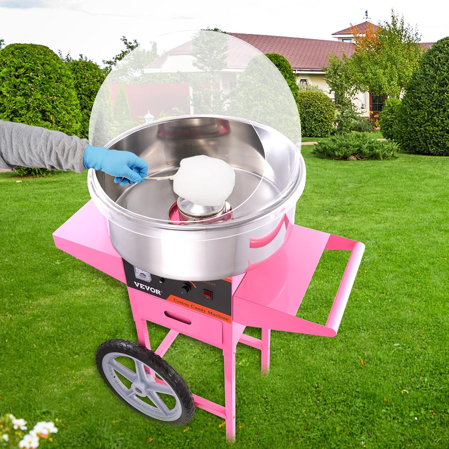 image:imageVEVOR Electric Cotton Candy Machine 1000W Candy Floss Maker Commercial Cotton Candy Machine with Stainless Steel Bowl Sugar Scoop and Drawer Perfect for Home Kids Birthday Family Party BluePink
