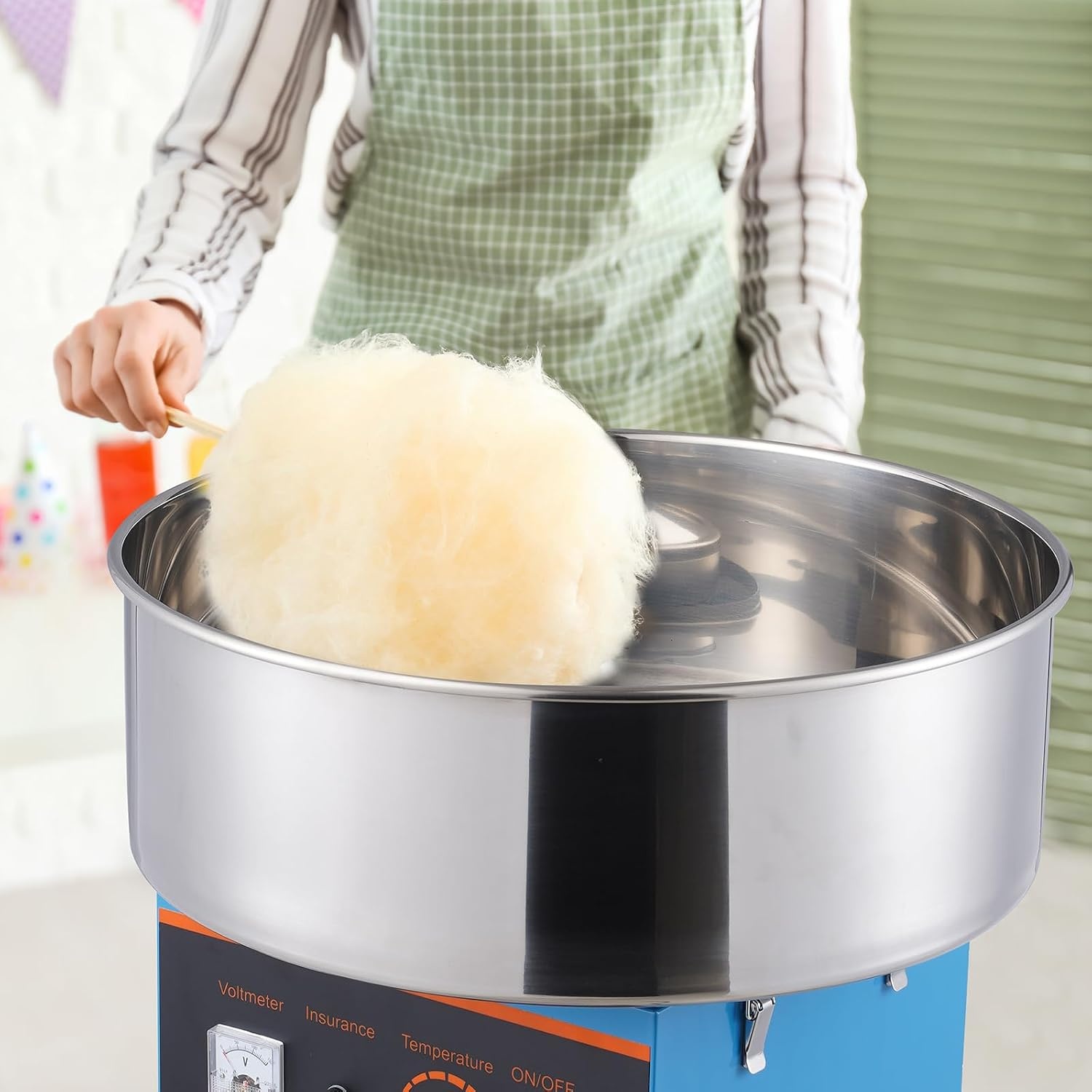 image:imageVEVOR Electric Cotton Candy Machine 1000W Candy Floss Maker Commercial Cotton Candy Machine with Stainless Steel Bowl Sugar Scoop and Drawer Perfect for Home Kids Birthday Family Party BlueBlue
