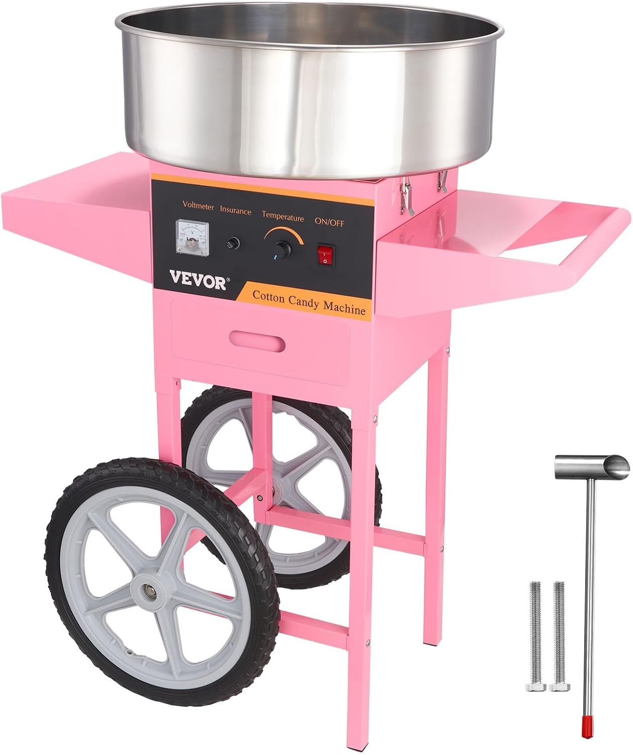 image:imageVEVOR Electric Cotton Candy Machine 1000W Candy Floss Maker Commercial Cotton Candy Machine with Stainless Steel Bowl Sugar Scoop and Drawer Perfect for Home Kids Birthday Family Party BluePink