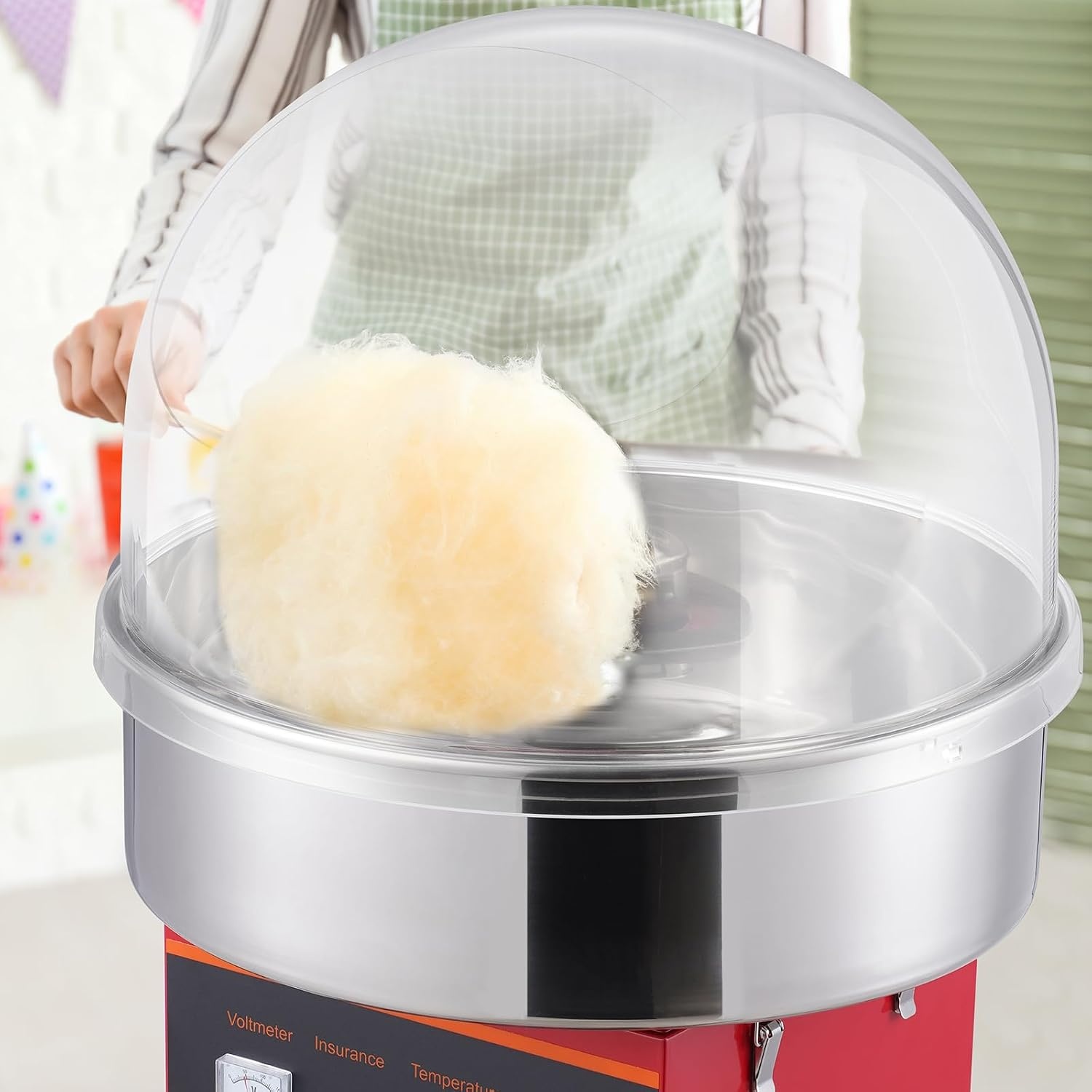 image:imageVEVOR Electric Cotton Candy Machine 1000W Candy Floss Maker Commercial Cotton Candy Machine with Stainless Steel Bowl Sugar Scoop and Drawer Perfect for Home Kids Birthday Family Party BlueRed