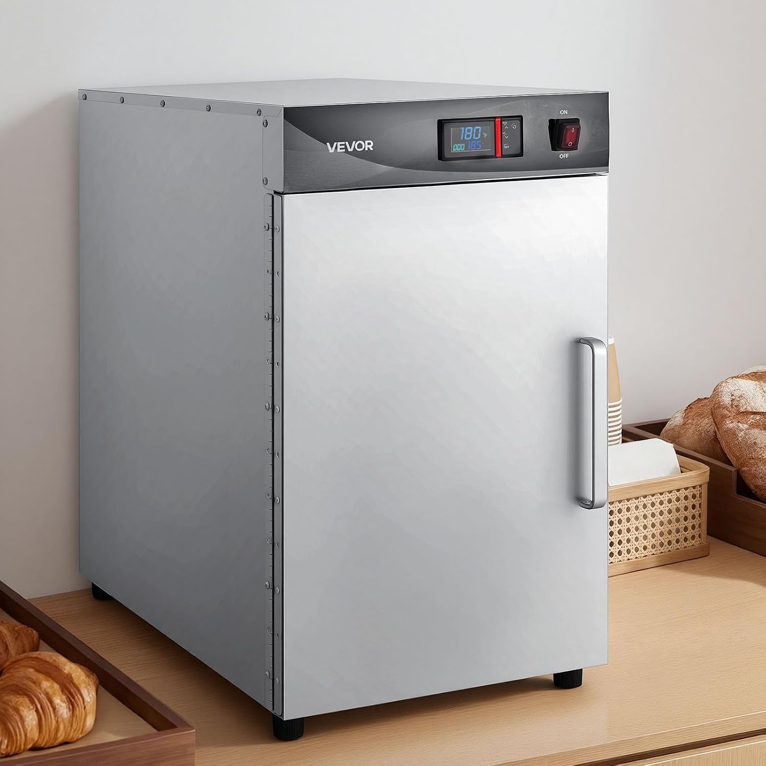 image:imageVEVOR Electric Hot Box Food Warmer 4Tier Commercial Warming Cabinet with Water Tray DoubleDoor and Adjustable Shelves Stainless Steel Food Warmer Cabinet for Restaurant Kitchen Pizza Chicken5 Tier