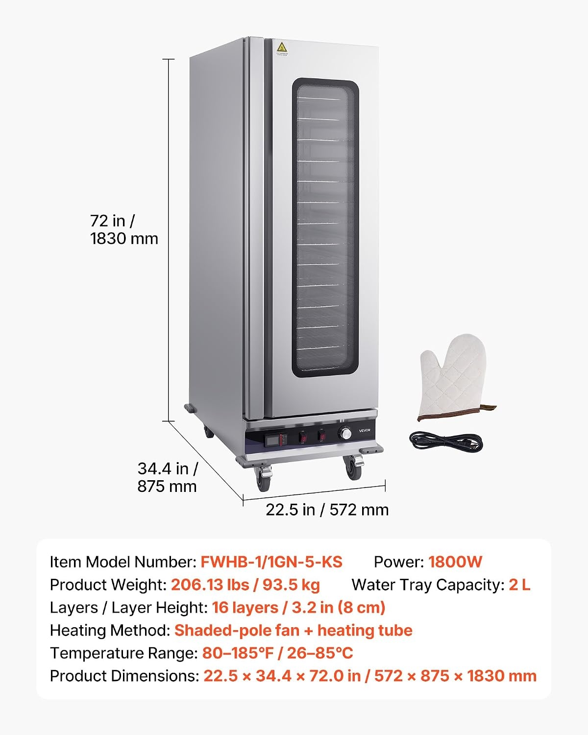 image:imageVEVOR Electric Hot Box Food Warmer 4Tier Commercial Warming Cabinet with Water Tray DoubleDoor and Adjustable Shelves Stainless Steel Food Warmer Cabinet for Restaurant Kitchen Pizza Chicken16 TierGlass Door