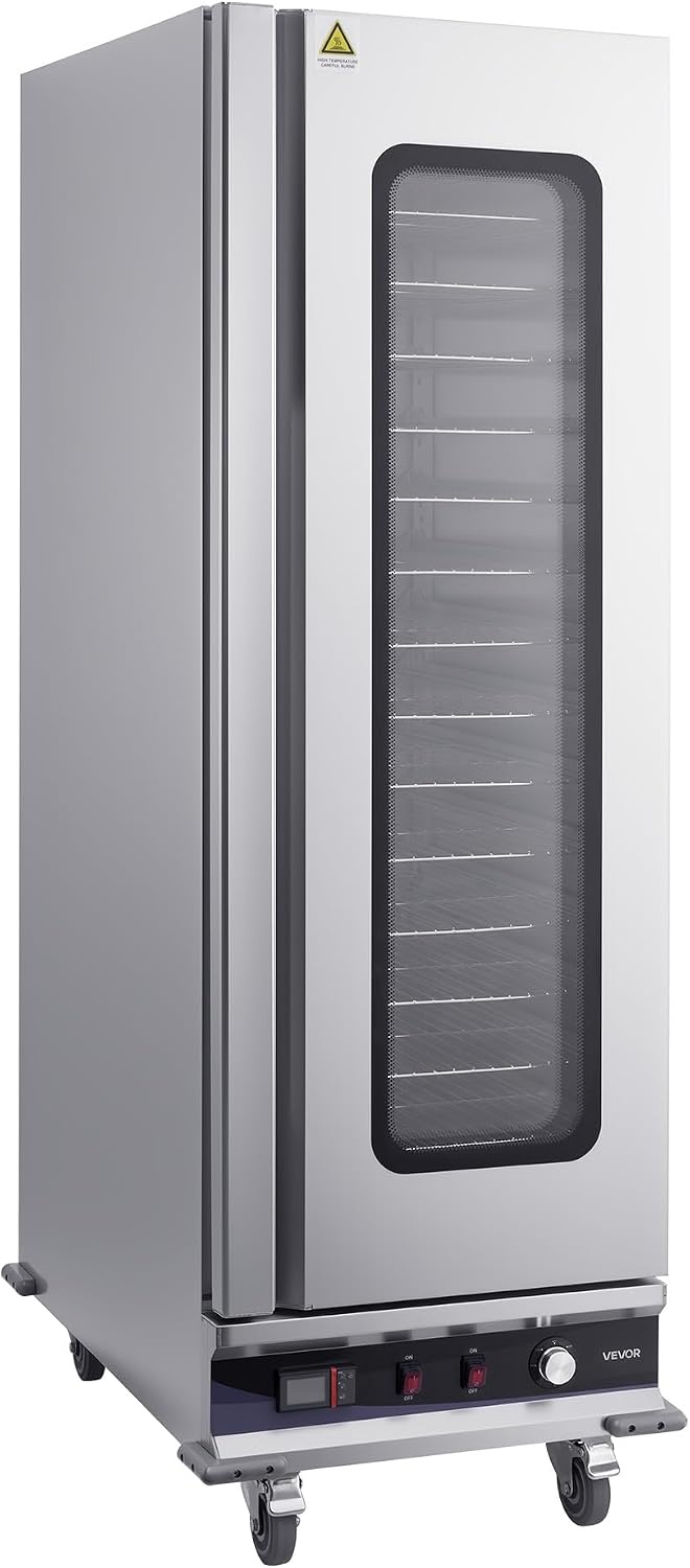 image:imageVEVOR Electric Hot Box Food Warmer 4Tier Commercial Warming Cabinet with Water Tray DoubleDoor and Adjustable Shelves Stainless Steel Food Warmer Cabinet for Restaurant Kitchen Pizza Chicken16 TierGlass Door
