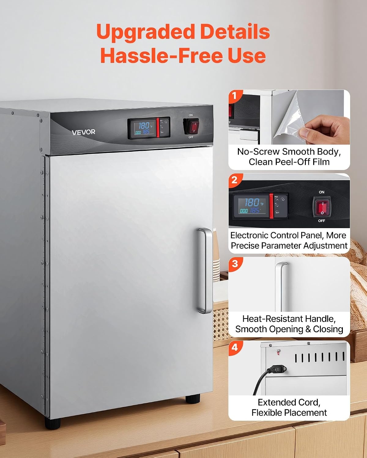 image:imageVEVOR Electric Hot Box Food Warmer 4Tier Commercial Warming Cabinet with Water Tray DoubleDoor and Adjustable Shelves Stainless Steel Food Warmer Cabinet for Restaurant Kitchen Pizza Chicken5 Tier