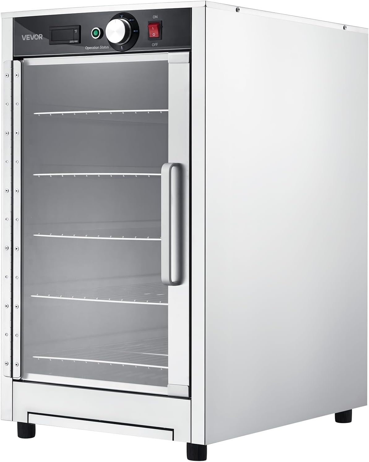image:imageVEVOR Electric Hot Box Food Warmer 4Tier Commercial Warming Cabinet with Water Tray DoubleDoor and Adjustable Shelves Stainless Steel Food Warmer Cabinet for Restaurant Kitchen Pizza Chicken5 TierTransparent Door