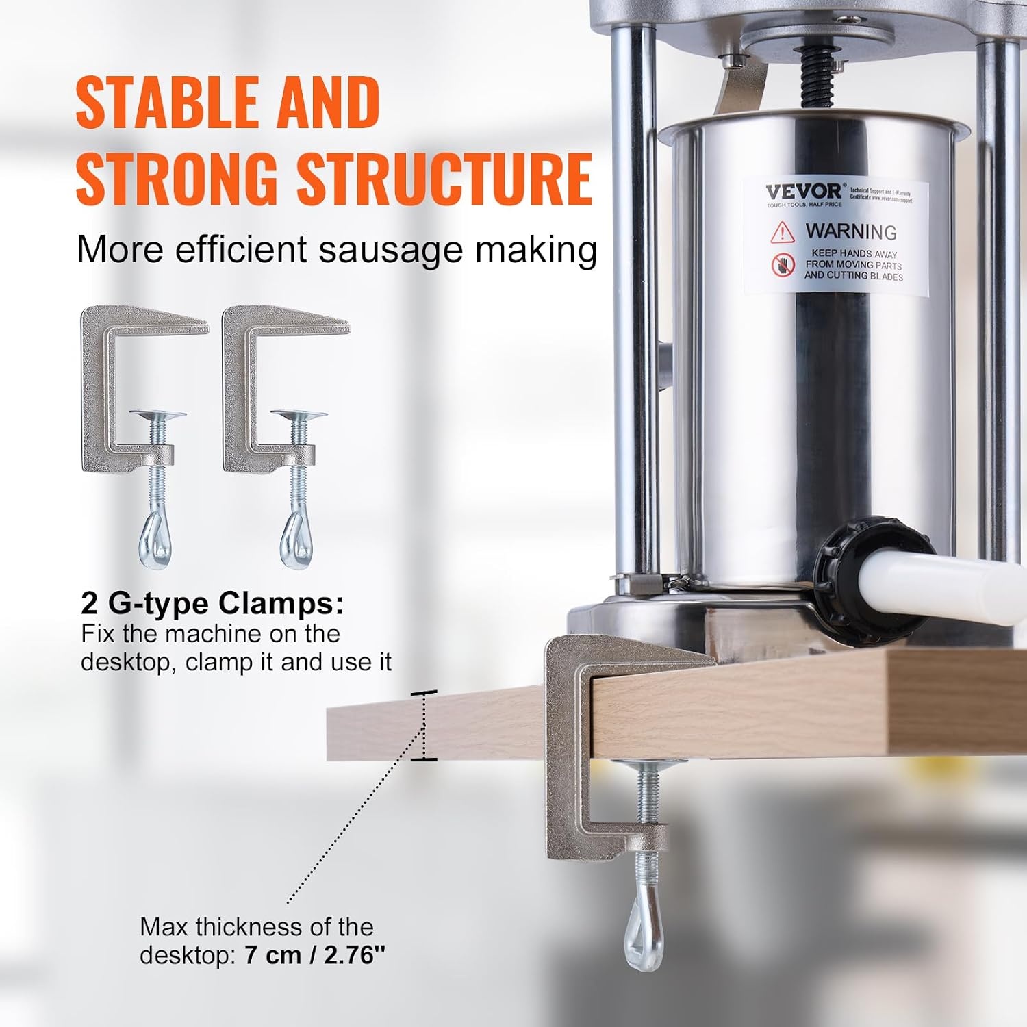 image:imageVEVOR Electric Sausage Stuffer 55 LBS 25 L Vertical Meat Stuffer Stepless Speed Control and Foot Pedal Stainless Steel Heavy Duty Sausage Filler with 5 Stuffing Tubes for Commercial amp Home Use2 L 5 LBS