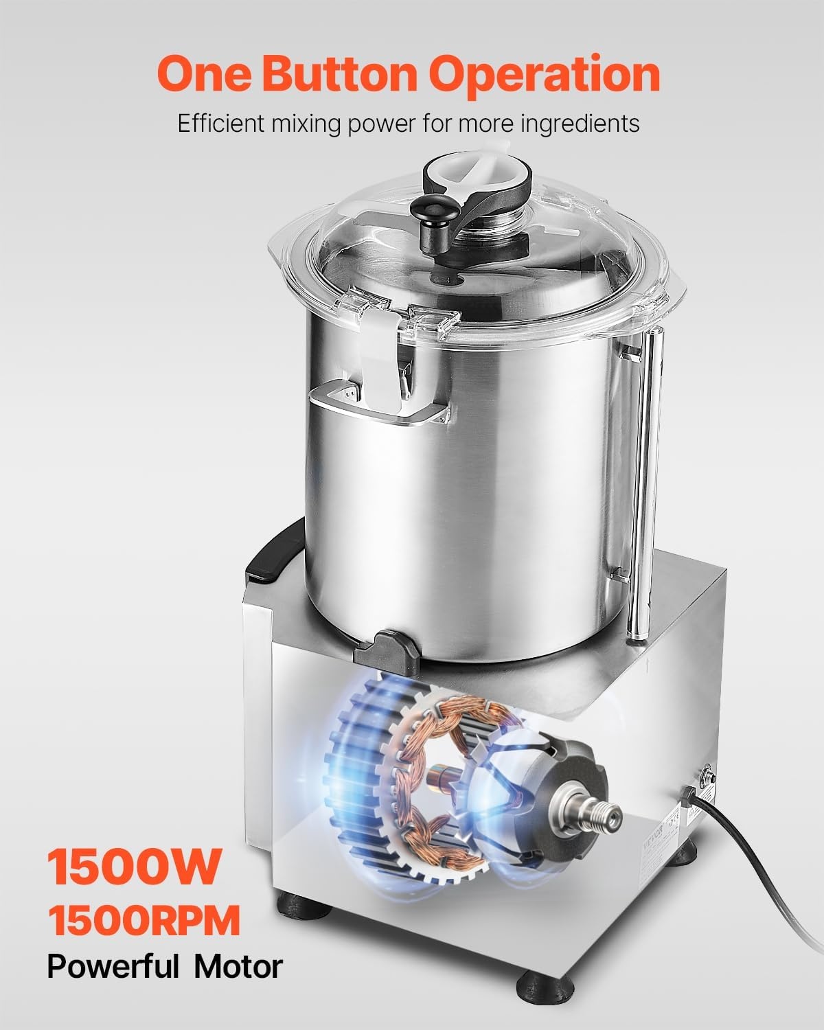 image:imageVEVOR Food Processor amp Vegetable Chopper 19 Quart FoodGrade Stainless Steel Food Processor Chopper with SCurve Blade and Scraper Ideal for Chopping Vegetables Fruit Grains Nuts19 Quart
