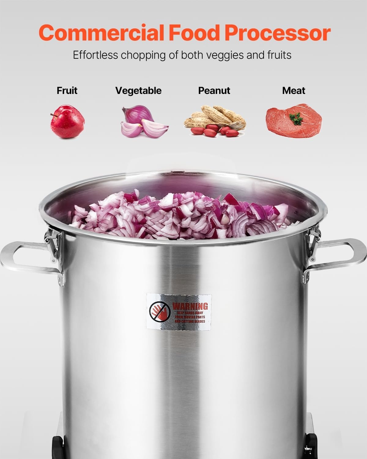 image:imageVEVOR Food Processor amp Vegetable Chopper 19 Quart FoodGrade Stainless Steel Food Processor Chopper with SCurve Blade and Scraper Ideal for Chopping Vegetables Fruit Grains Nuts19 Quart