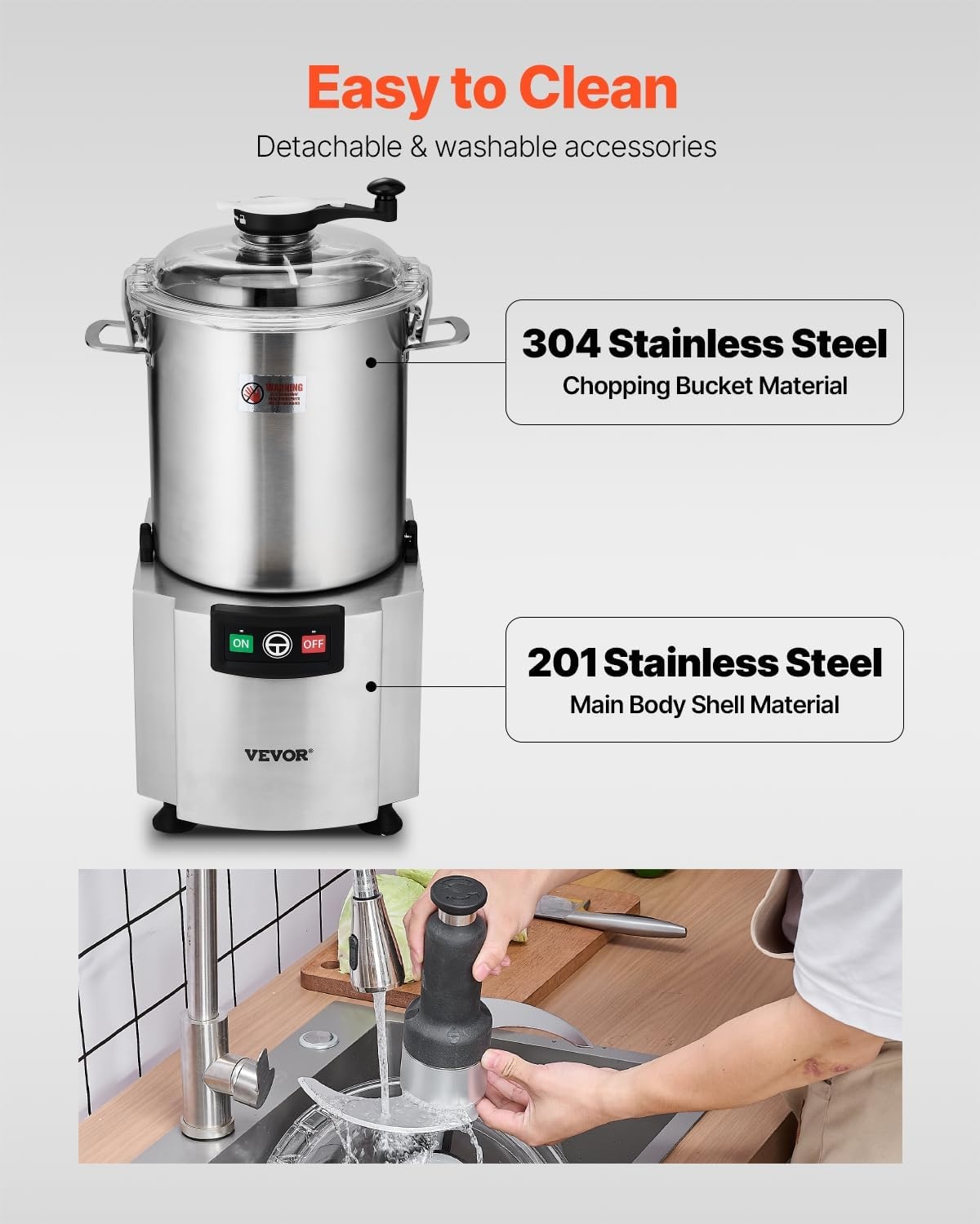 image:imageVEVOR Food Processor amp Vegetable Chopper 19 Quart FoodGrade Stainless Steel Food Processor Chopper with SCurve Blade and Scraper Ideal for Chopping Vegetables Fruit Grains Nuts19 Quart